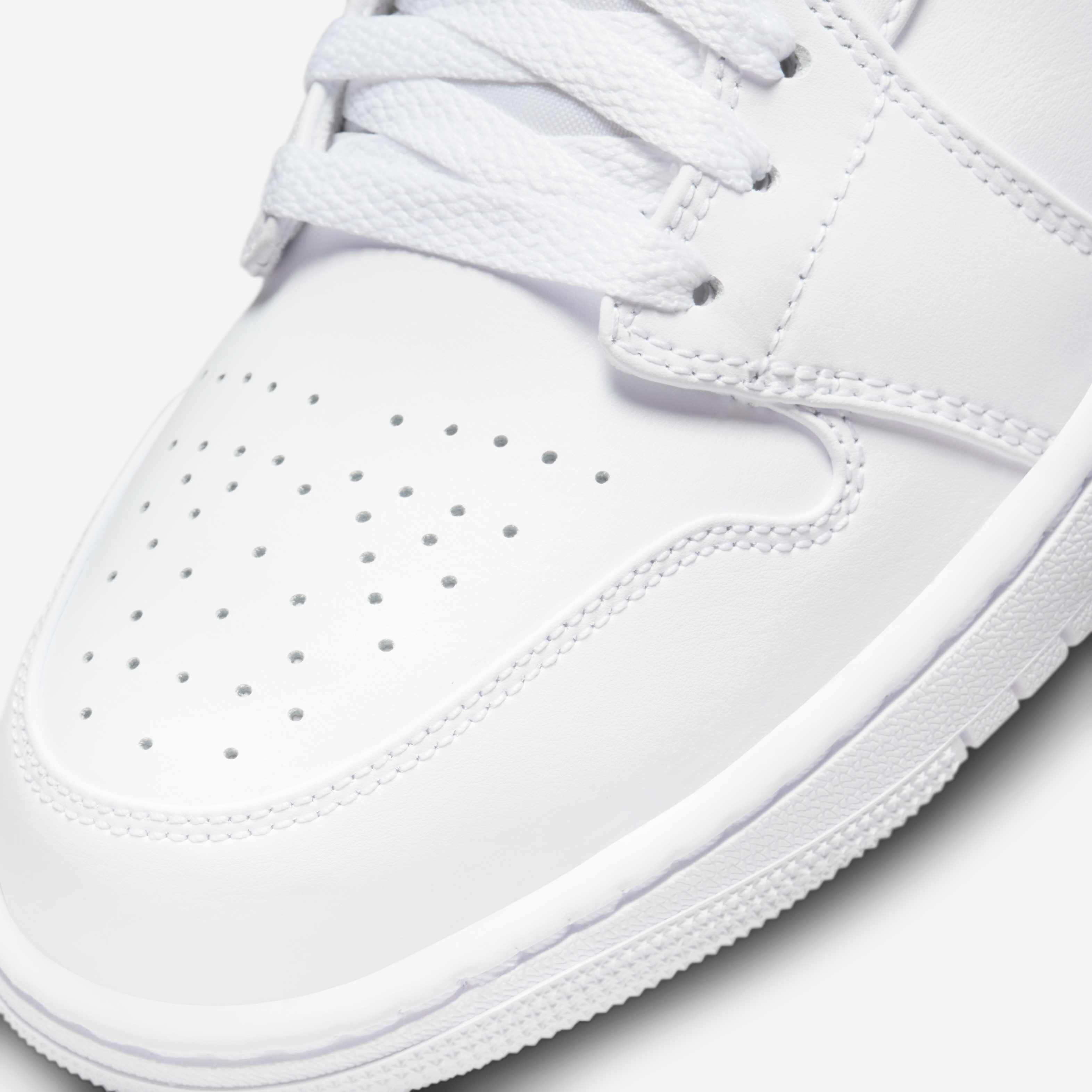 Buy Air Jordan 1 Mid Shoes - White/White/White | Nike Saudi