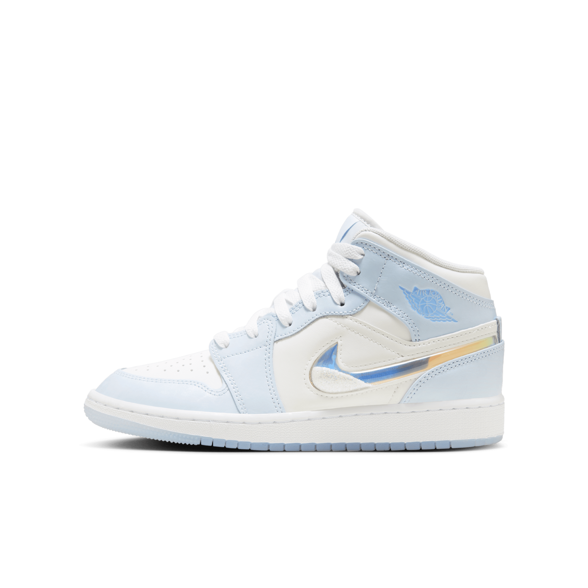 Jordan AIR JORDAN 1 MID SE - High-top trainers - white/ice blue/black/white  