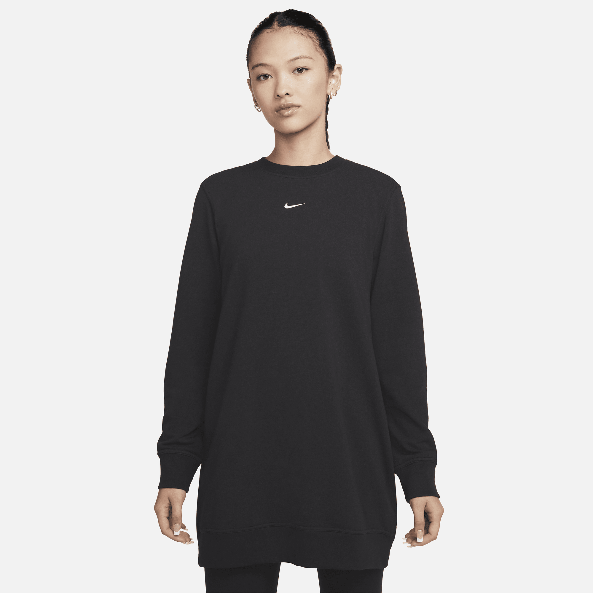 Shop Dri FIT One Women s Crew Neck French Terry Tunic Nike KSA