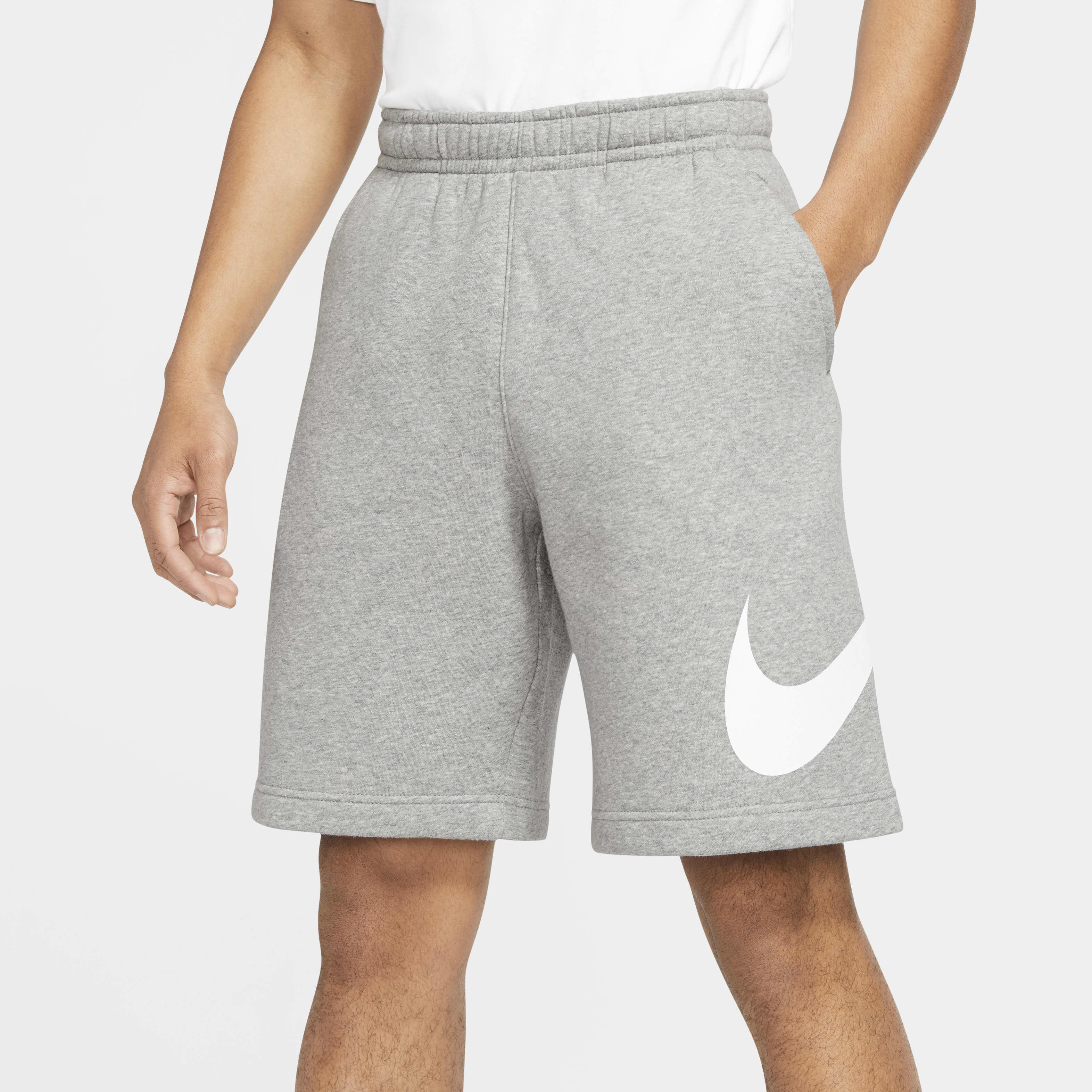 Buy Nike Sportswear Club Men s Graphic Shorts Dark Grey Heather White White Nike Saudi Official