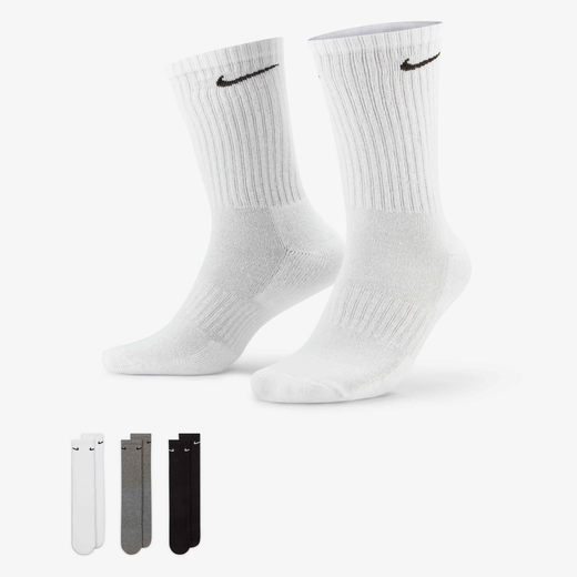Men's Training Gear-Nike, Nike Everyday Cushioned, Training Crew Socks (3 Pairs)