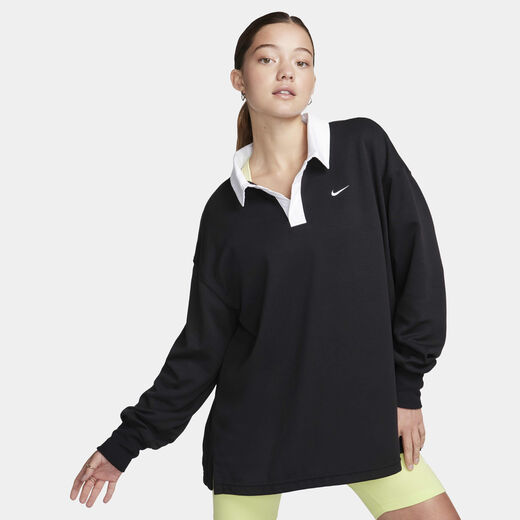 Women's Polos Sale-Nike, Nike Sportswear Essential, Women's Oversized Long-Sleeve Polo