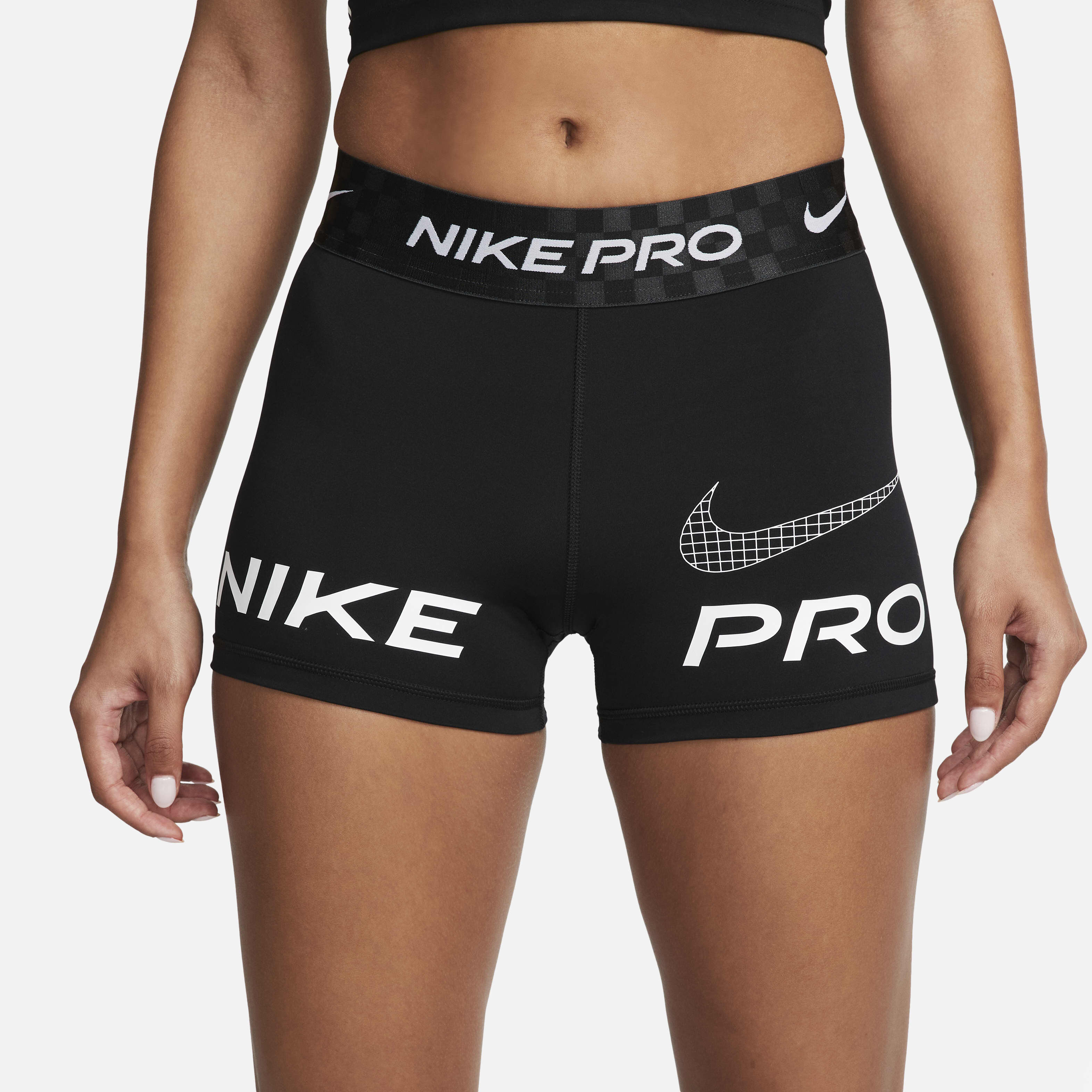 Buy Nike Pro Dri FIT Women s Mid Rise 8cm approx. Graphic Training Shorts Nike Saudi Official