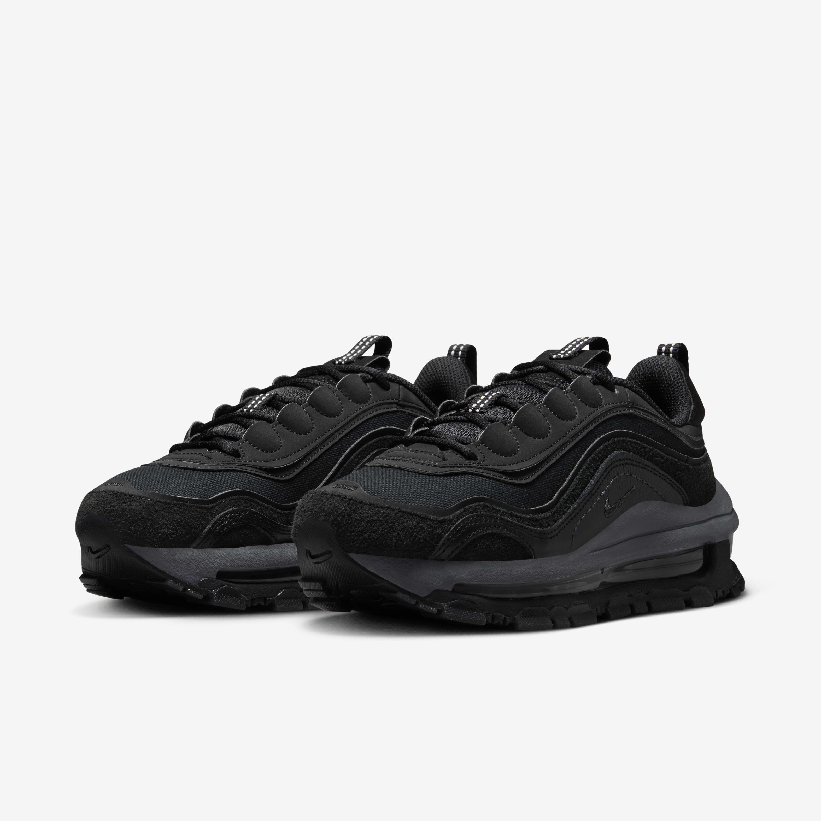 Nike womens air max 97 trainer black/black/white top