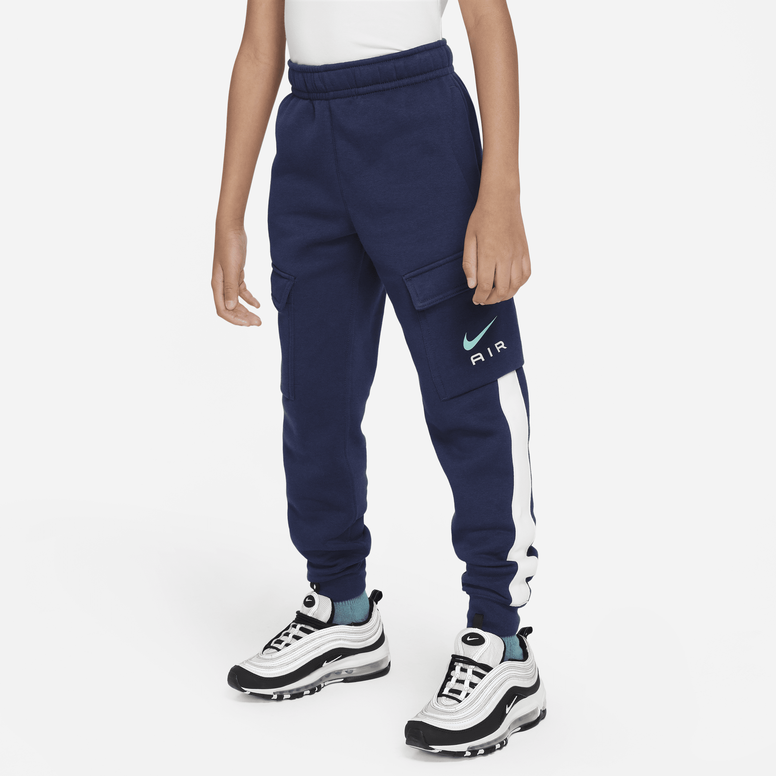 Nike air fleece joggers blue sales