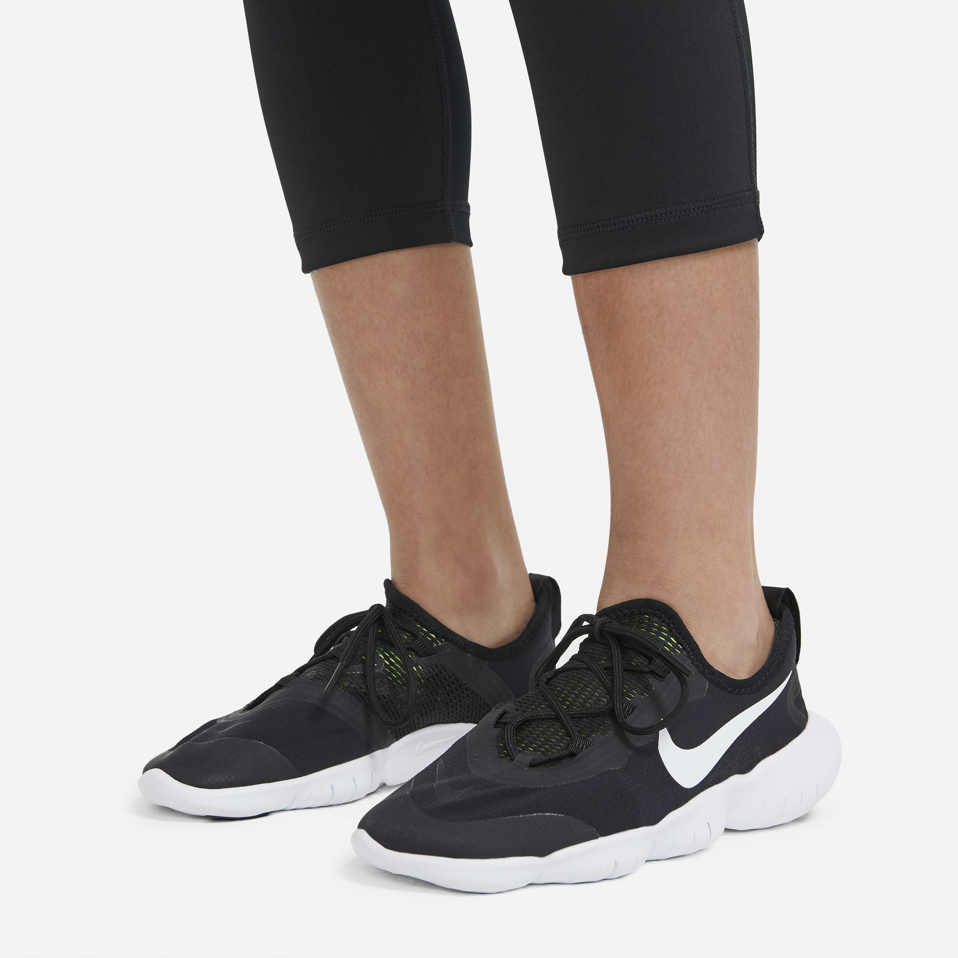Buy Nike Pro Older Kids Girls Capri Leggings Black White Nike Saudi Official
