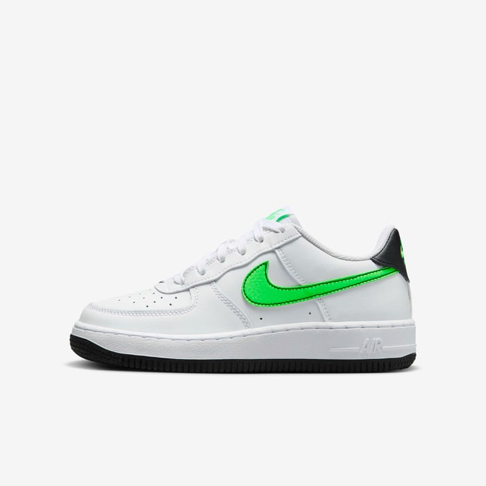 Buy Nike Air Force Older Kids' Shoes White/Black/Green Strike