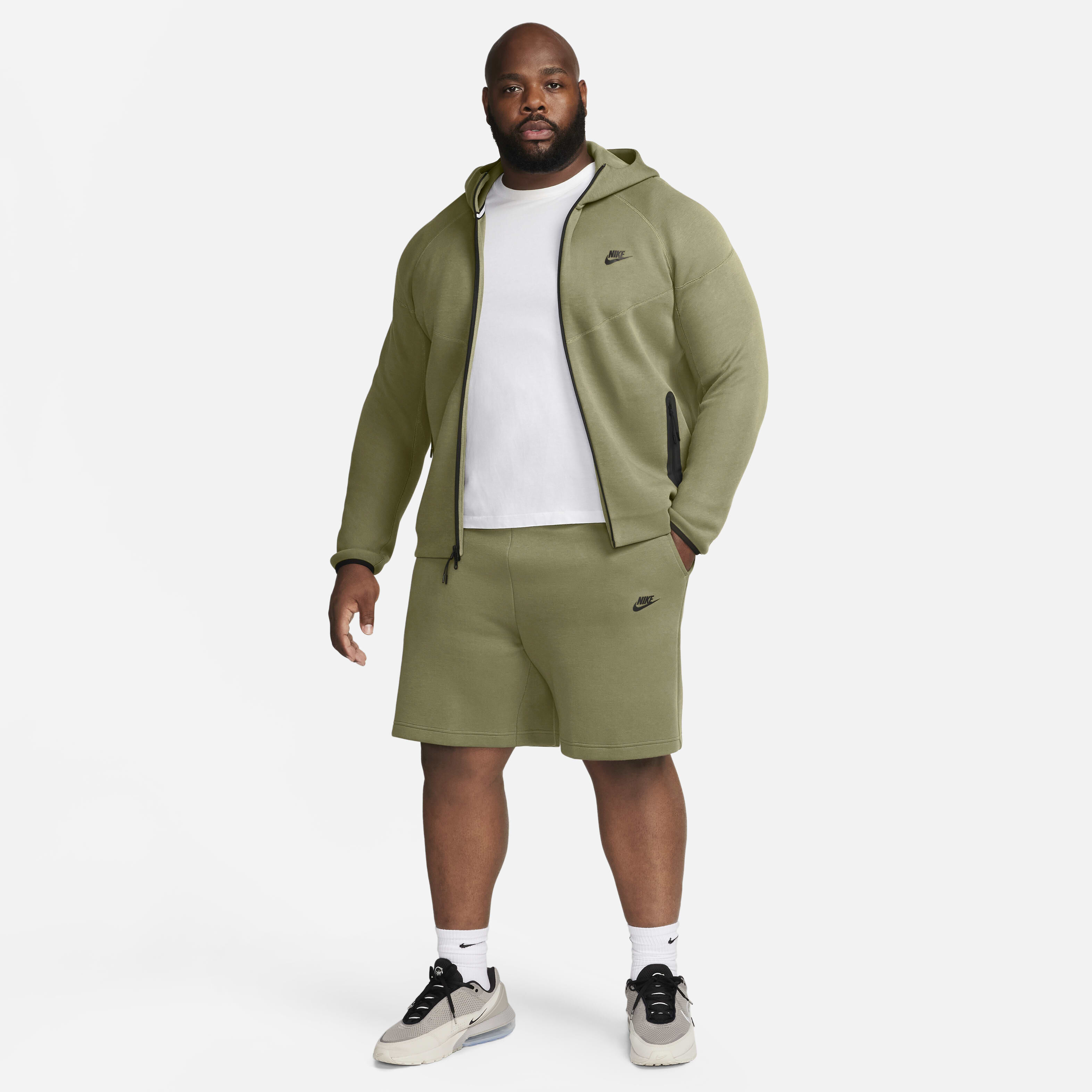 Buy Nike Sportswear Tech Fleece Men s Shorts Medium Olive Black Nike Saudi Official