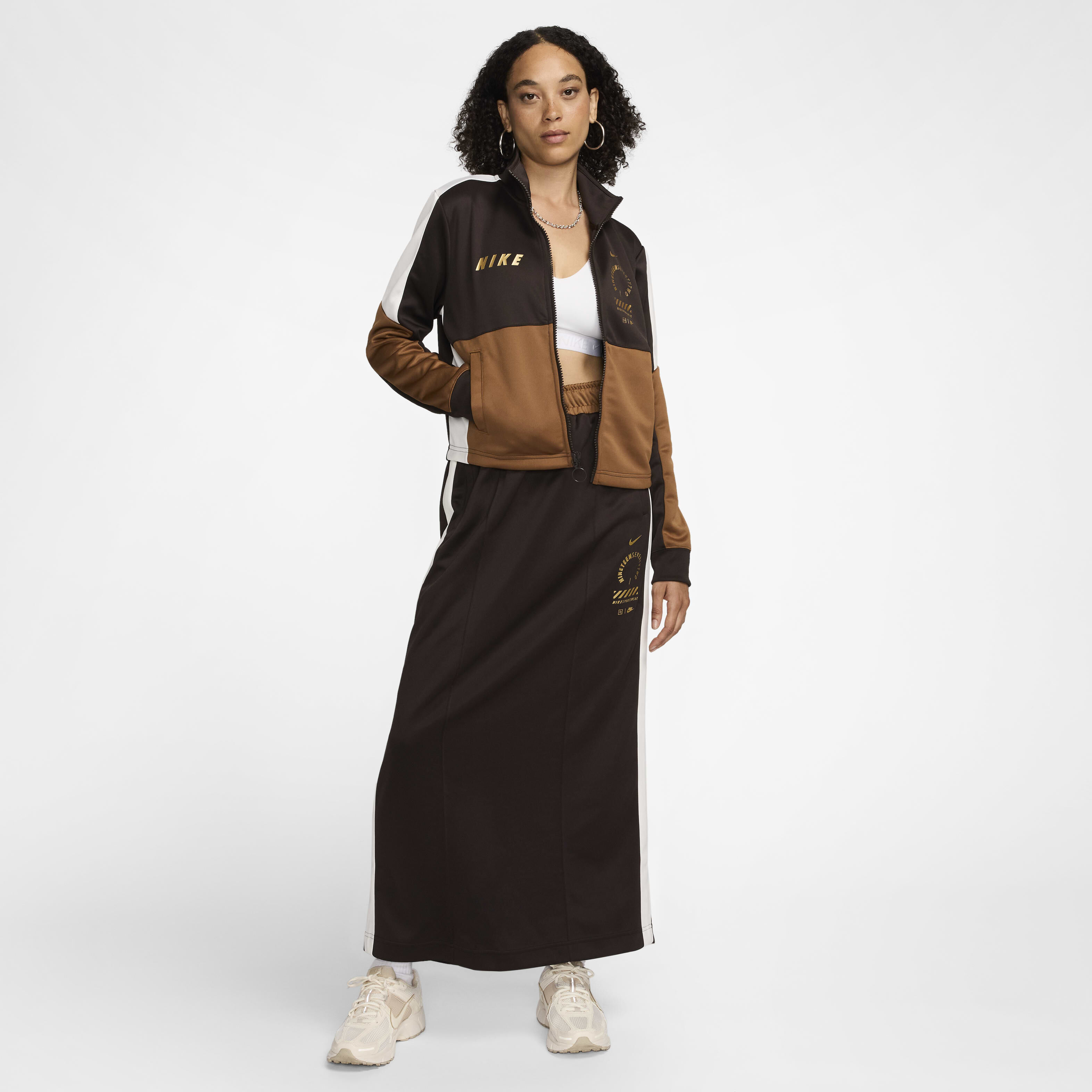 Buy Nike Sportswear Women s Tracksuit Top Velvet Brown Light British Tan Sail Nike Saudi Official