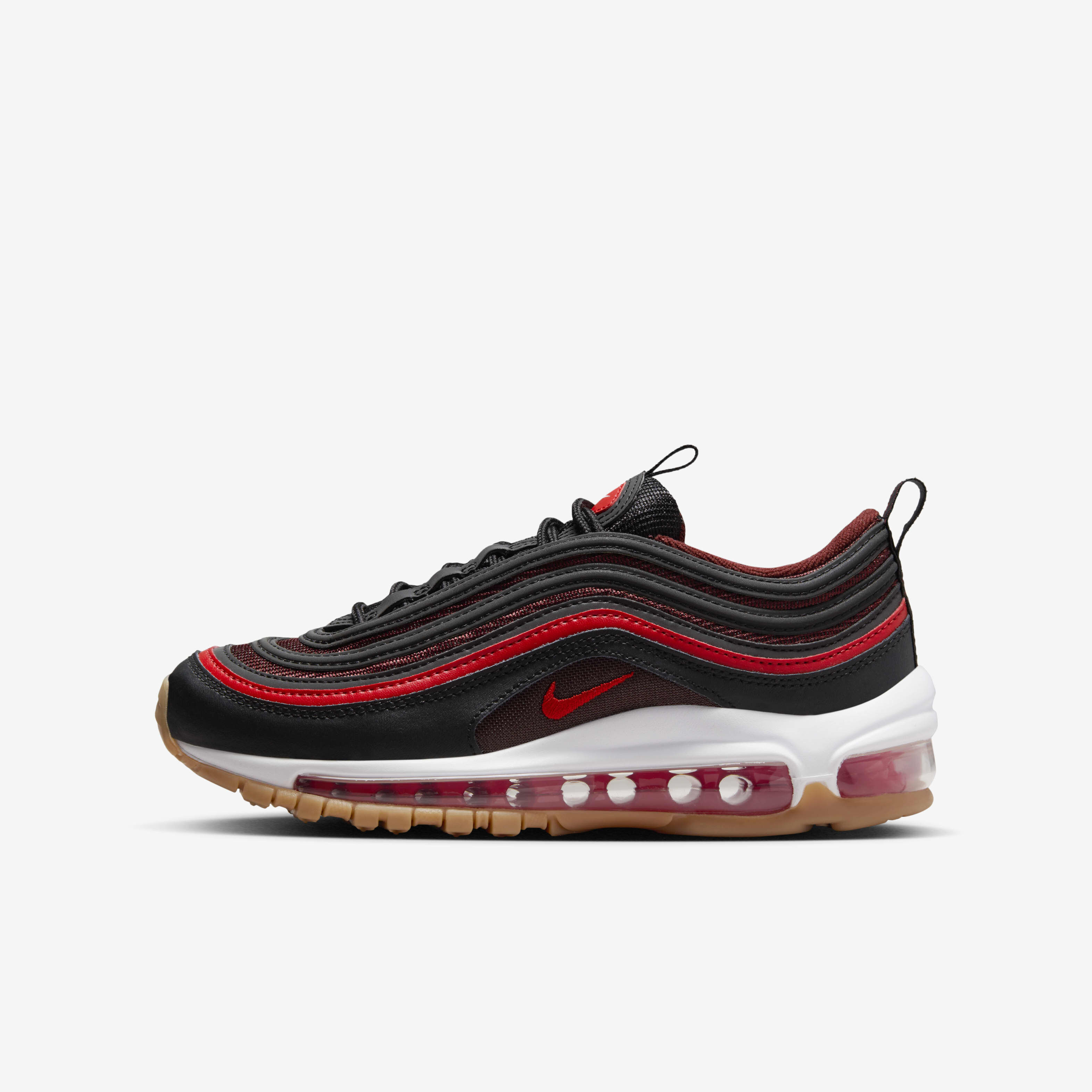 Buy Nike Air Max 97 Older Kids' Shoes Black/Dark Team Red/White