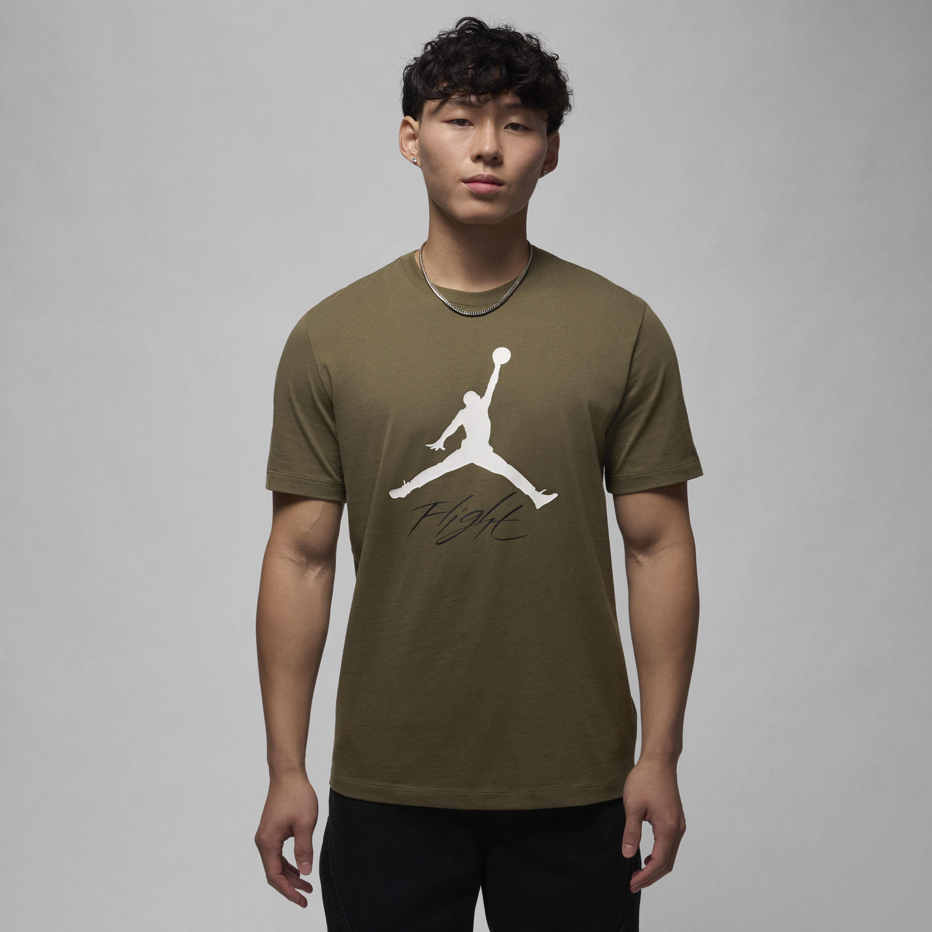 Buy Jordan Jumpman Flight Men's T-Shirt - Medium Olive/White