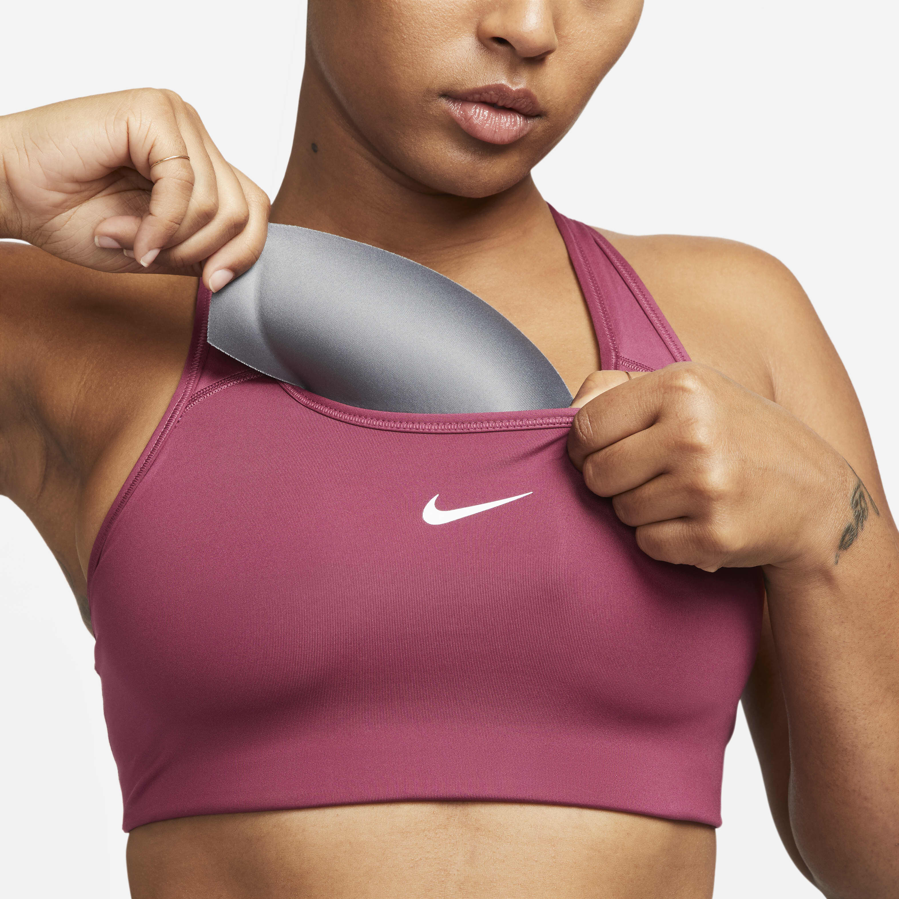Burgundy nike sports bra hotsell