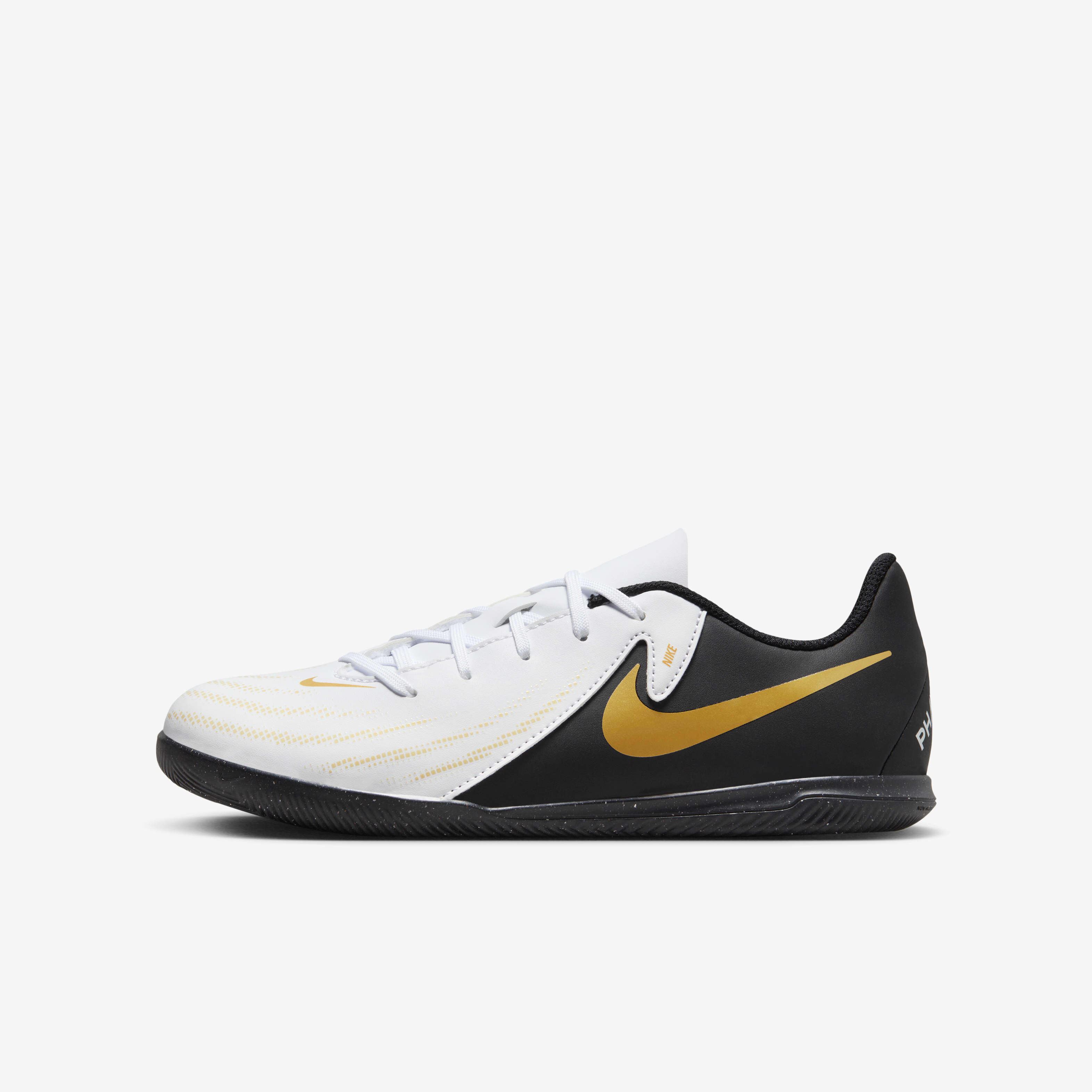 Buy Nike Jr. Phantom GX 2 Club Younger Older Kids IC Football Shoes White Metallic Gold Coin Black Nike Saudi Official