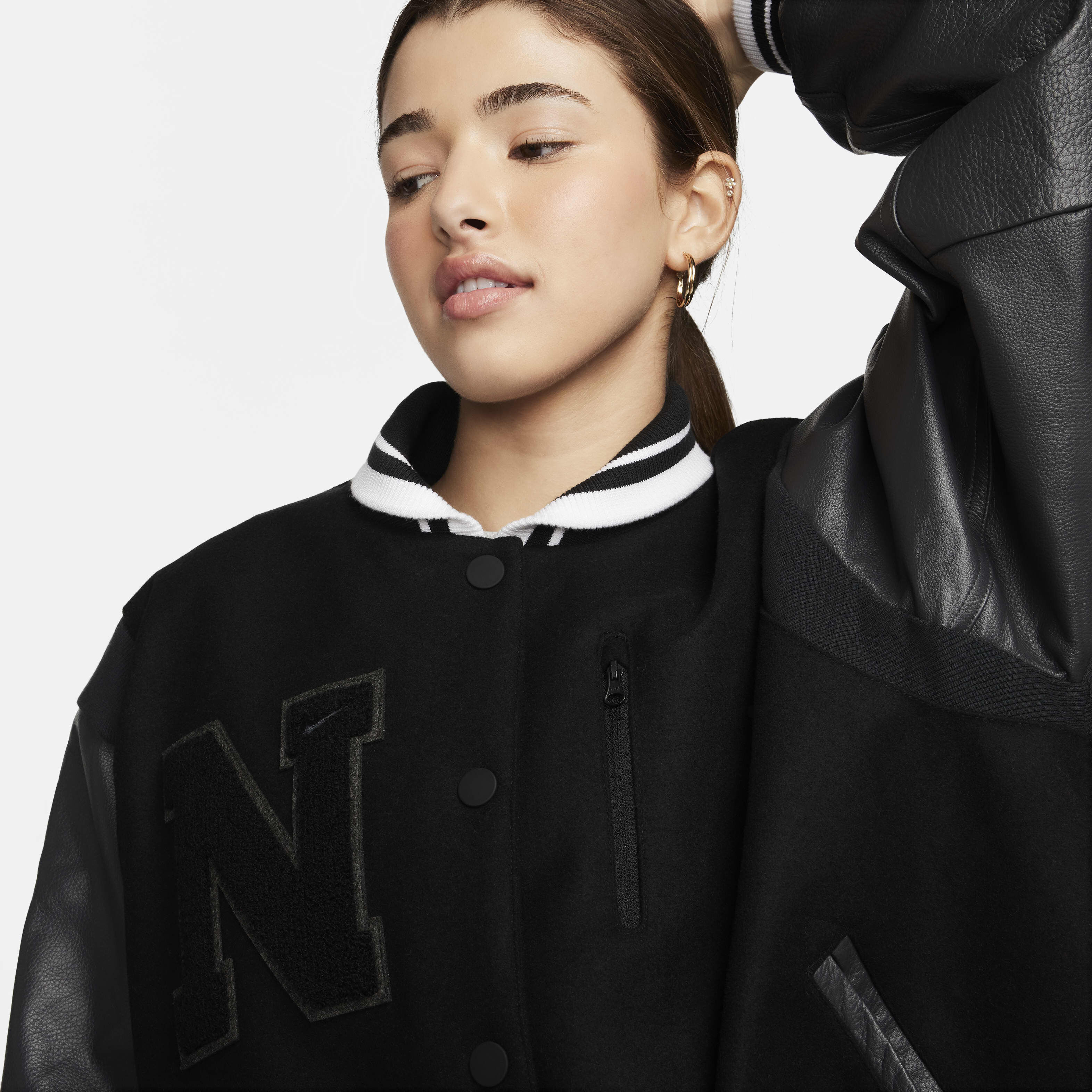 Buy Nike Sportswear Women s Oversized Wool Destroyer Jacket Nike Saudi Official