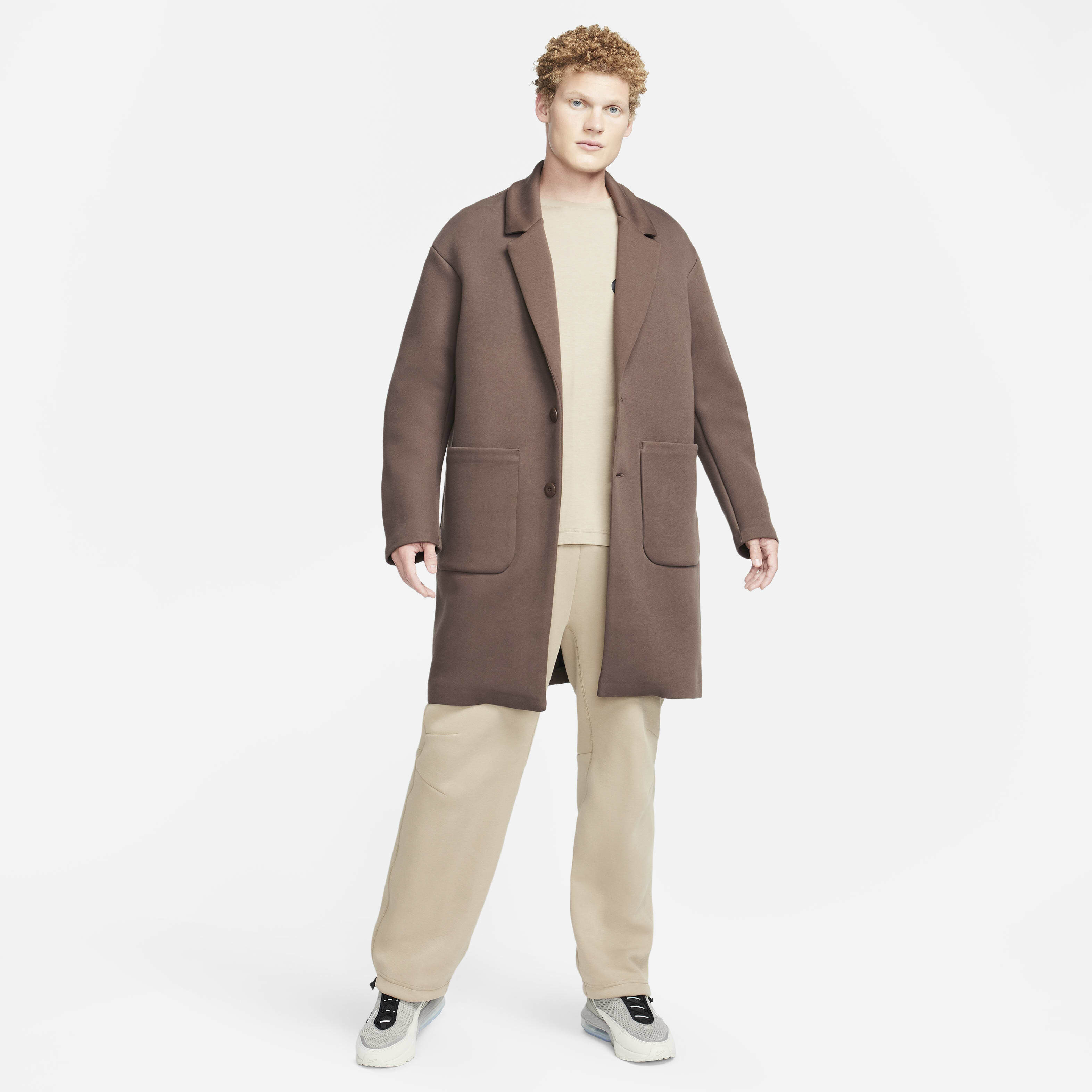 Fleece trench coat mens sale