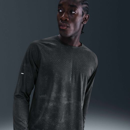 Men's Long Sleeves Shirts-Nike, Nike Stride, Men's Dri-FIT ADV Long-Sleeve Running Top with Reflective Design Accents