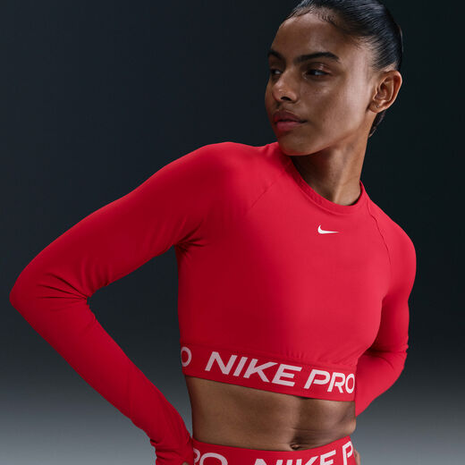 Icon Brief-Nike, Nike Pro, Women's Dri-FIT Cropped Long-Sleeve Top
