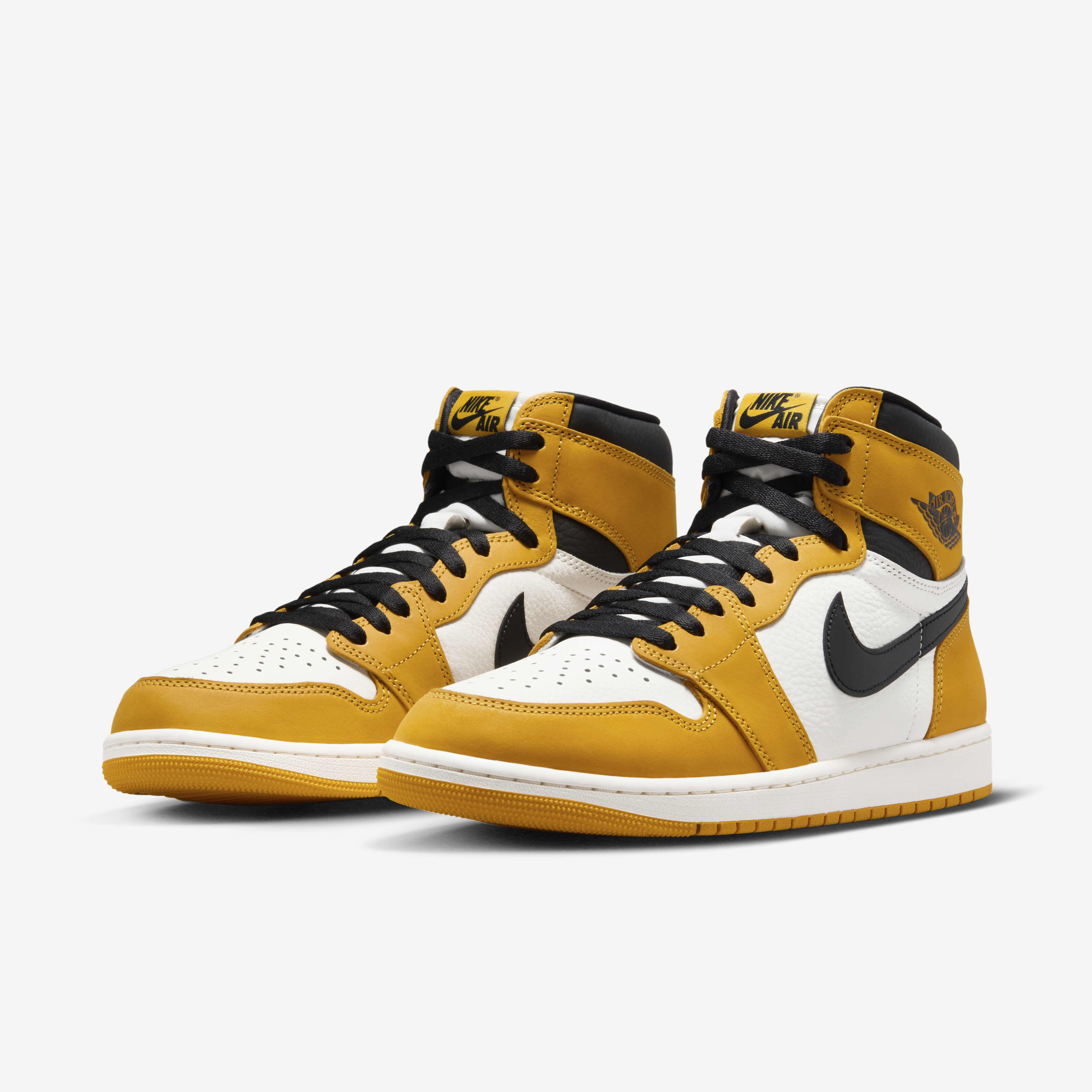 Air jordan 1 retro yellow black white discount