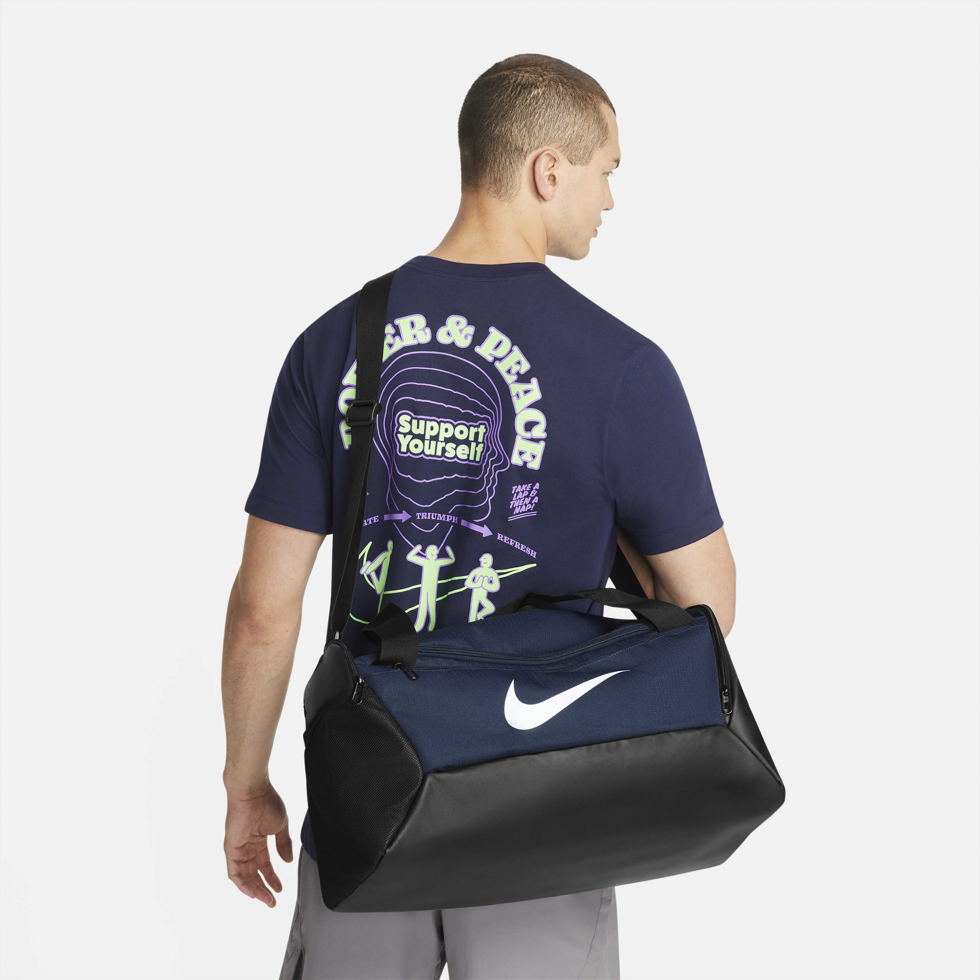 Buy Nike Brasilia 9.5 Training Duffel Bag Small 41L Midnight Navy Black White Nike Saudi Official