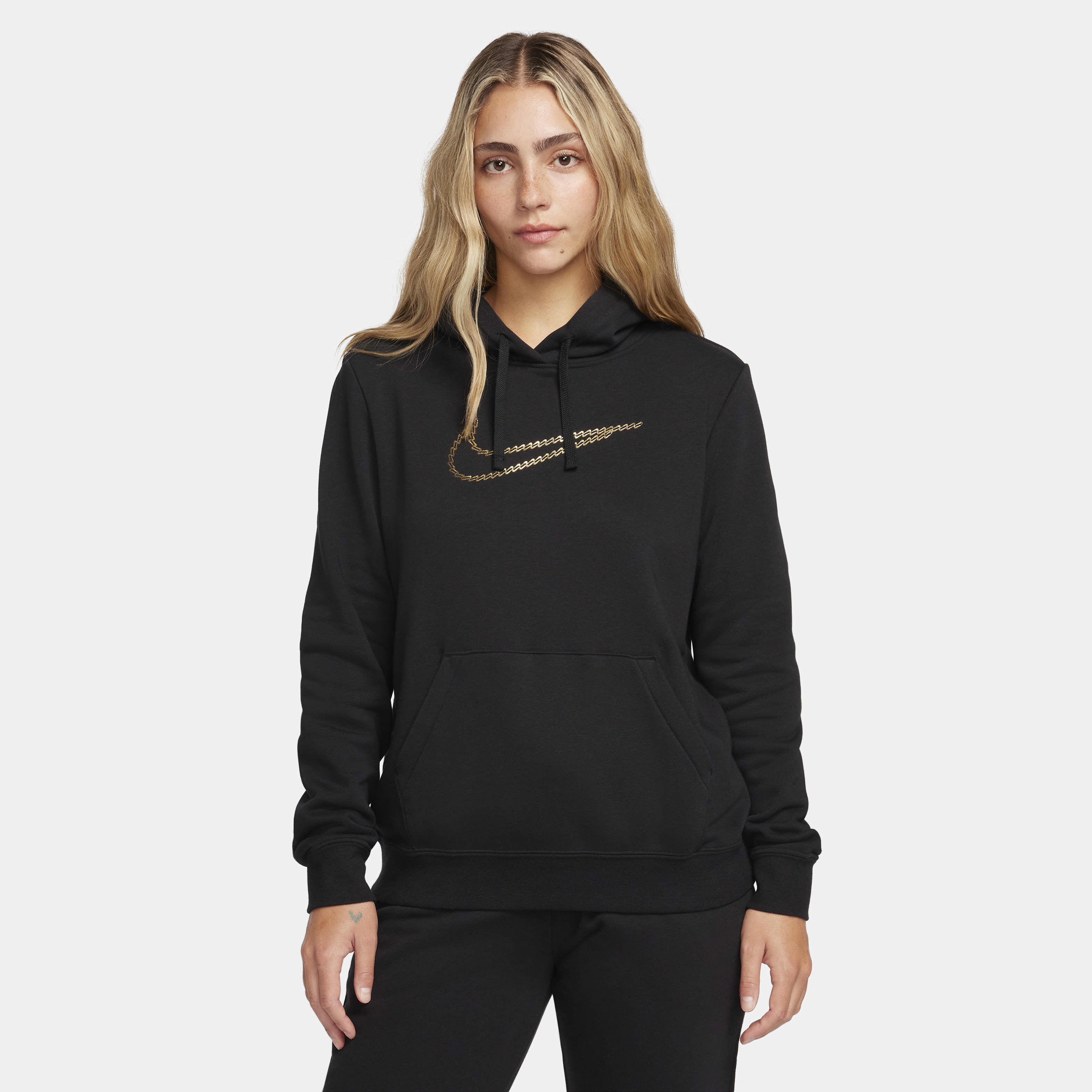 Nike metallic logo hoodie top