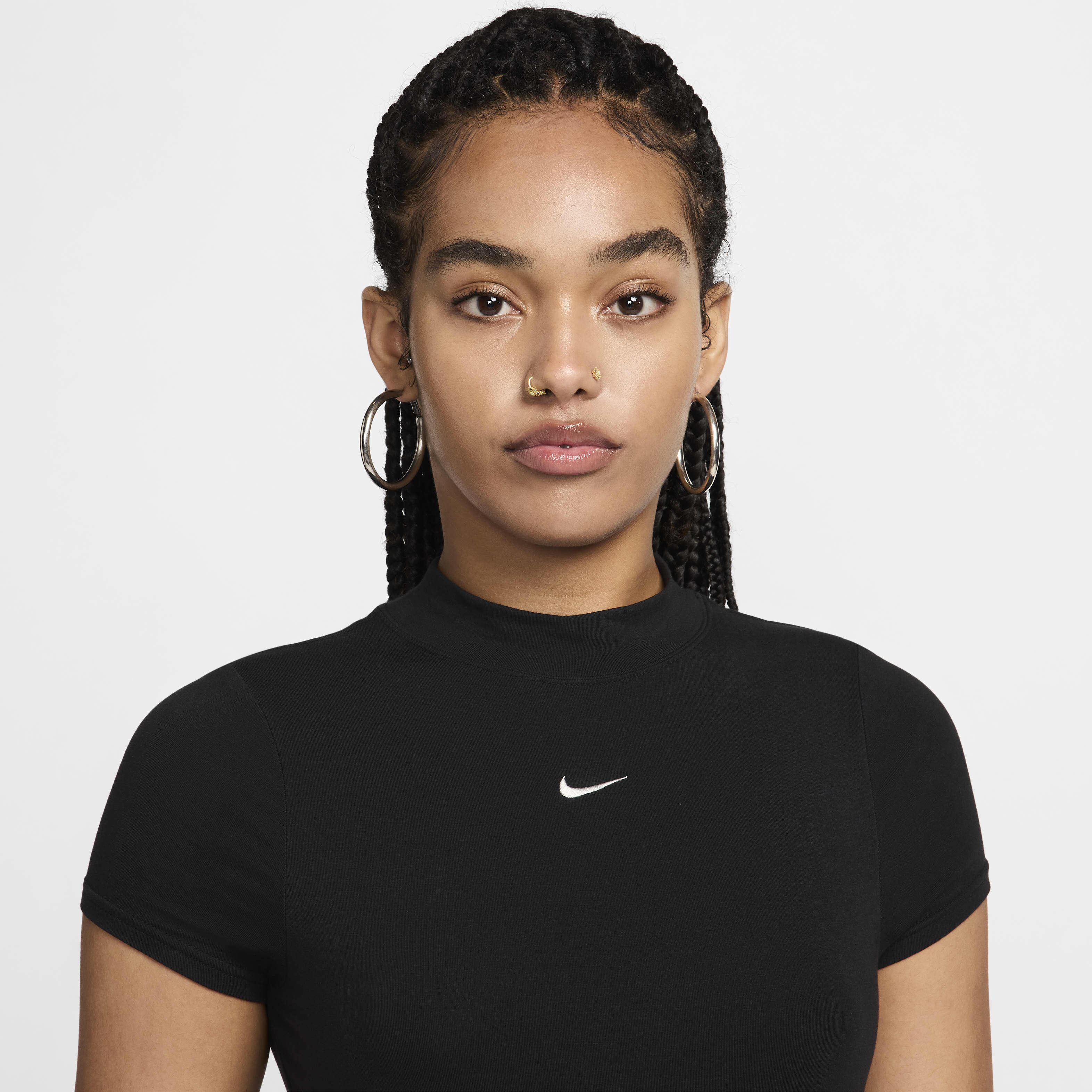 Nike black short sleeve bodysuit outlet