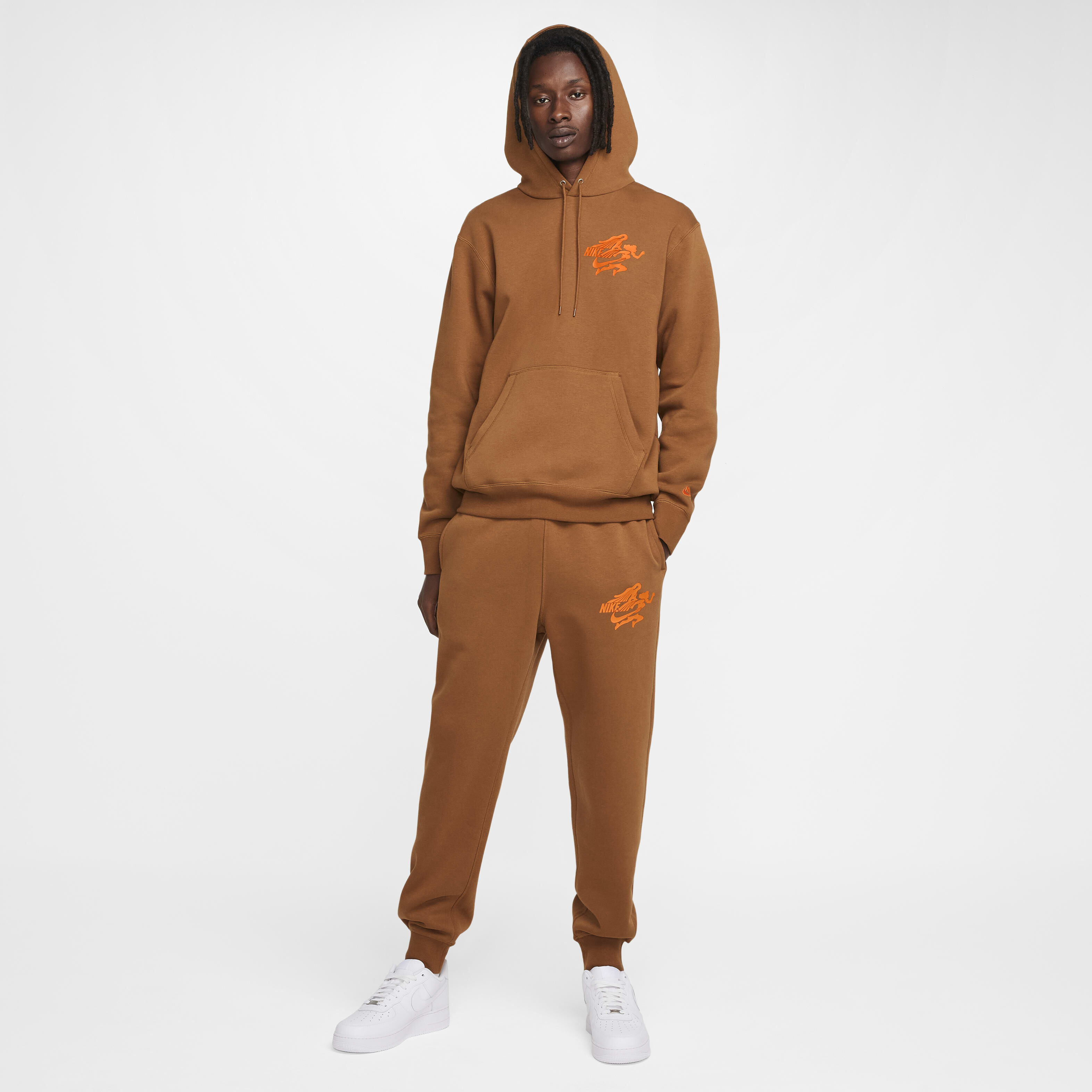 Nike sportswear club hoodie orange clearance