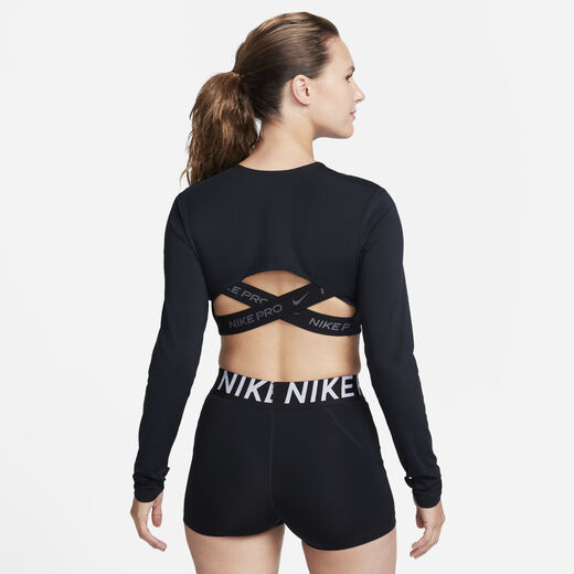 T-Shirts & Tops-Nike, Nike Pro Dri-FIT, Women's Cropped Long-Sleeve Top