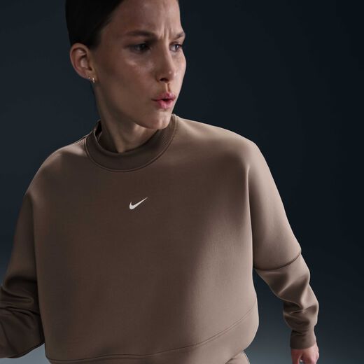 Women's Long Sleeves Shirts-Nike, Nike Prima, Women's Dri-FIT Oversized Crew-Neck Cropped Top