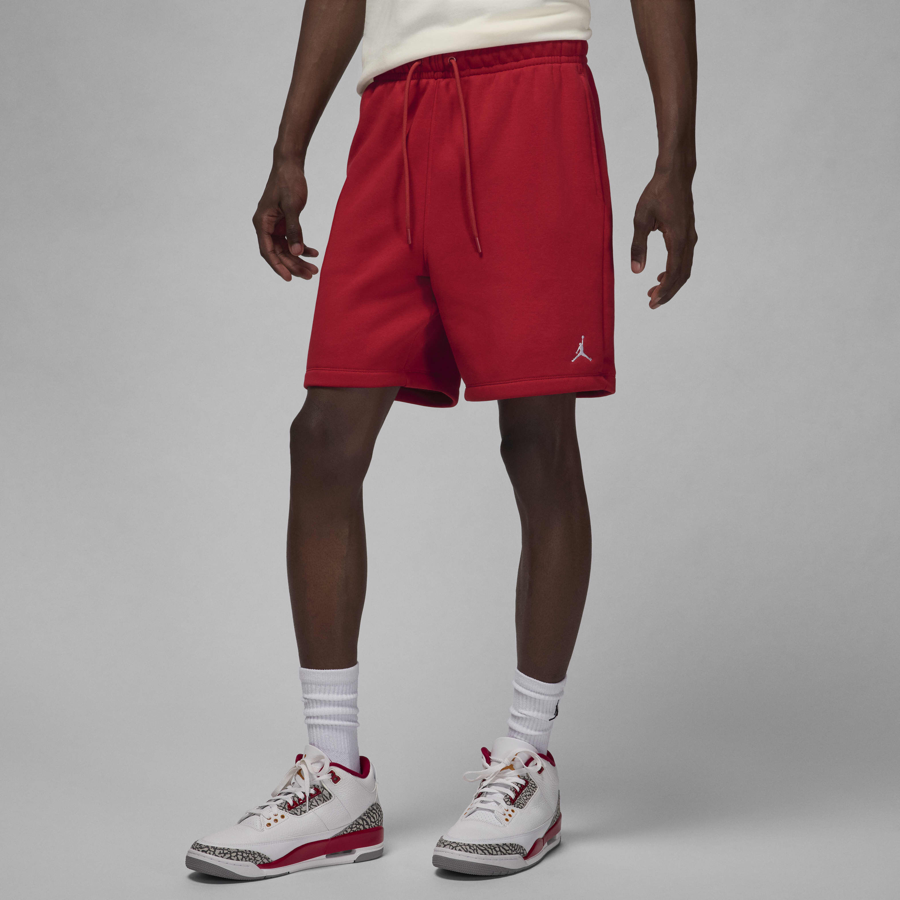 ★★Nike★★ Jordan Brooklyn Fleece Shorts M Gym Red White F Jordan Brooklyn Fleece Men's Shorts (Gym Red/White, FV7285
