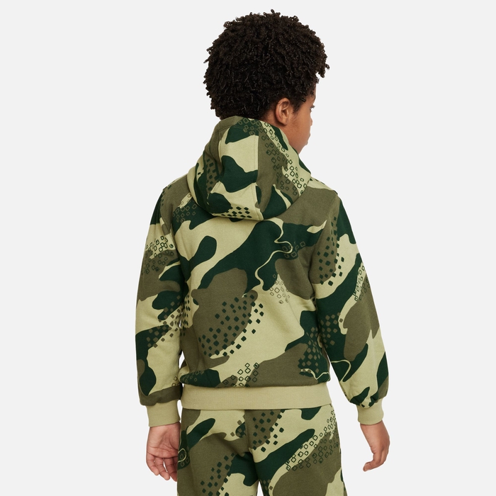 Nike nsw club hoodie full zip camouflage sale