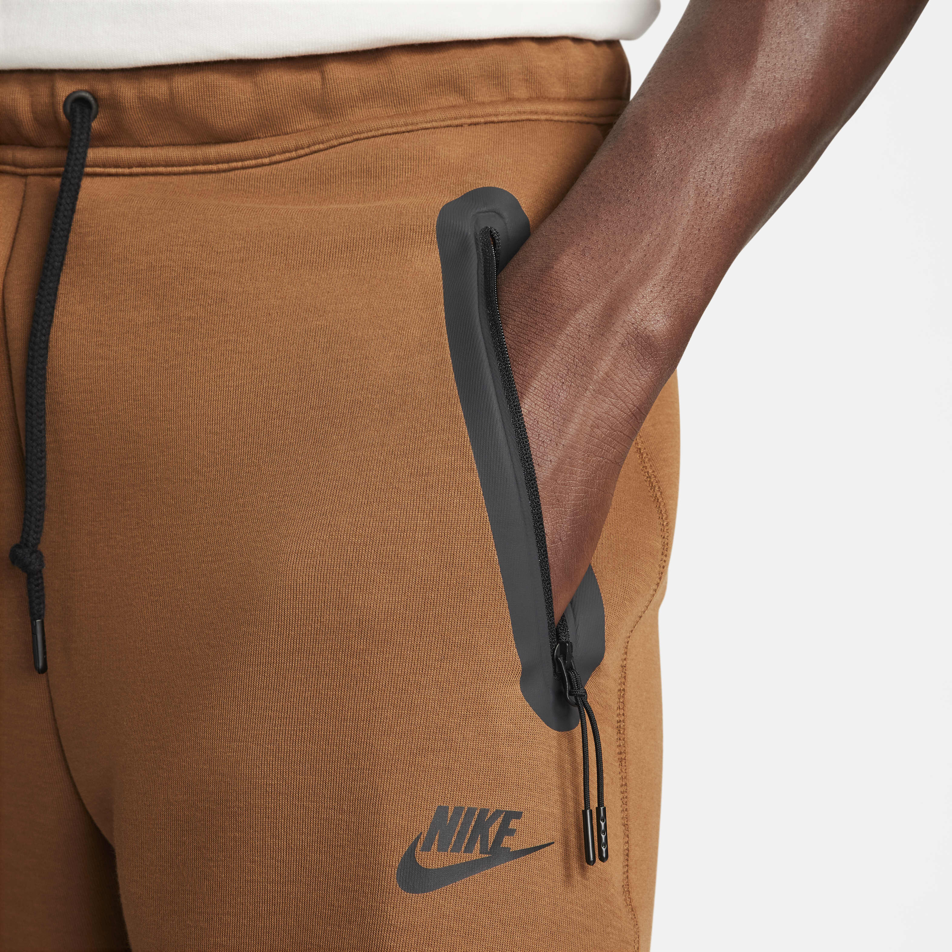 Buy Nike Sportswear Tech Fleece Men s Open Hem Tracksuit Bottoms Light British Tan Black Nike Saudi Official