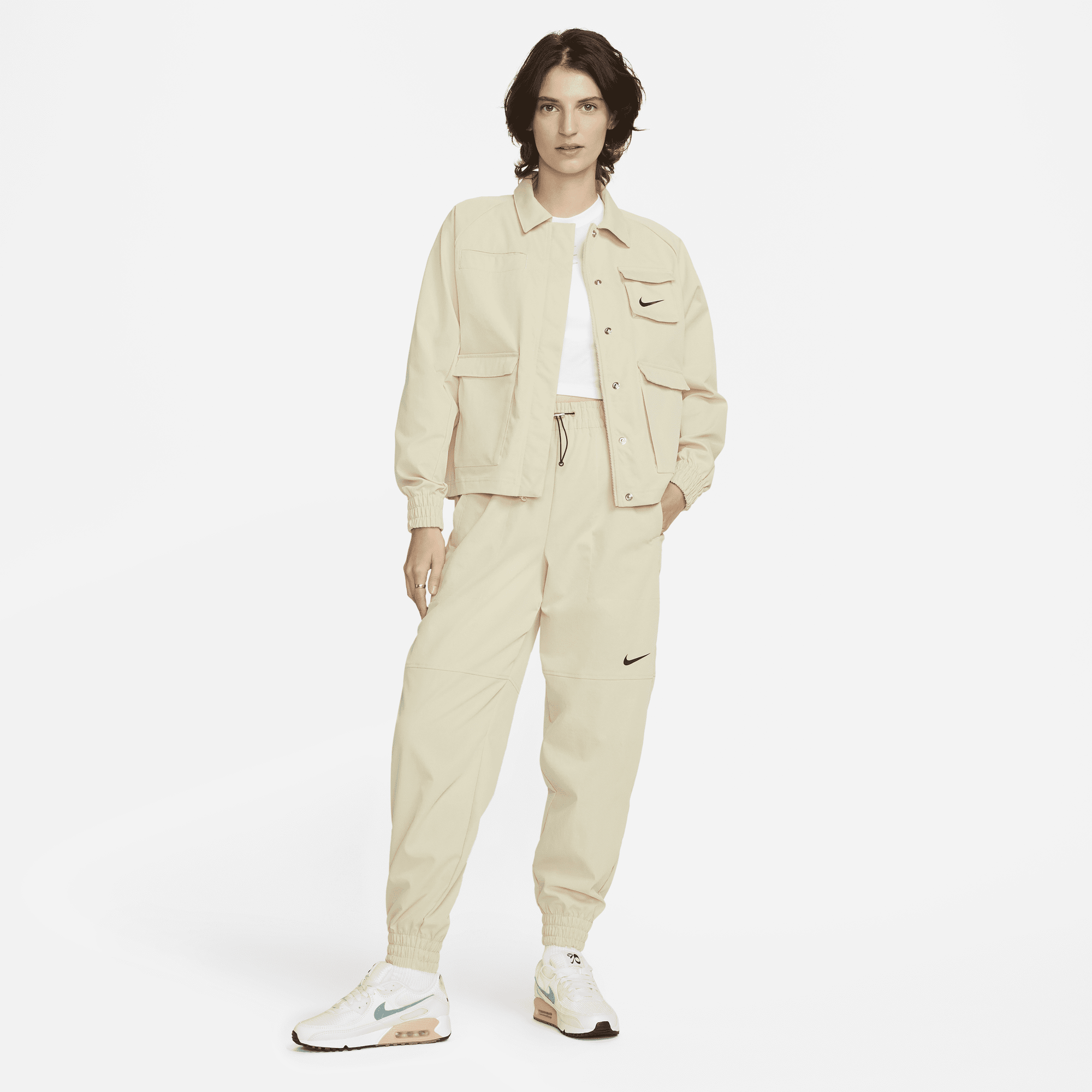 Shop Sportswear Swoosh Women s Woven Trousers Nike KSA
