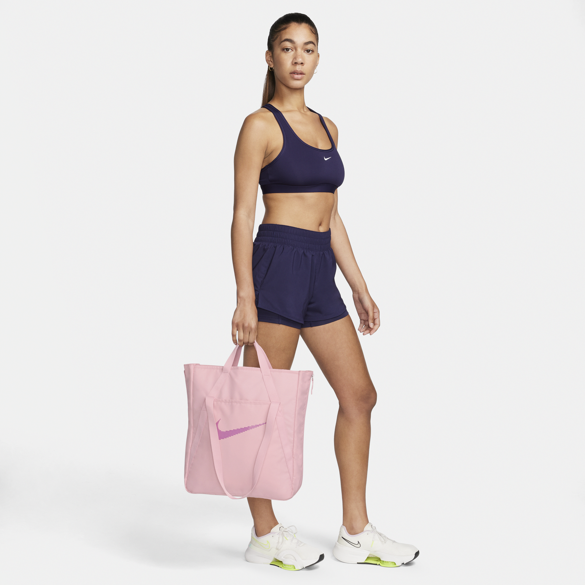 Nike oversized swoosh on sale tote bag in black
