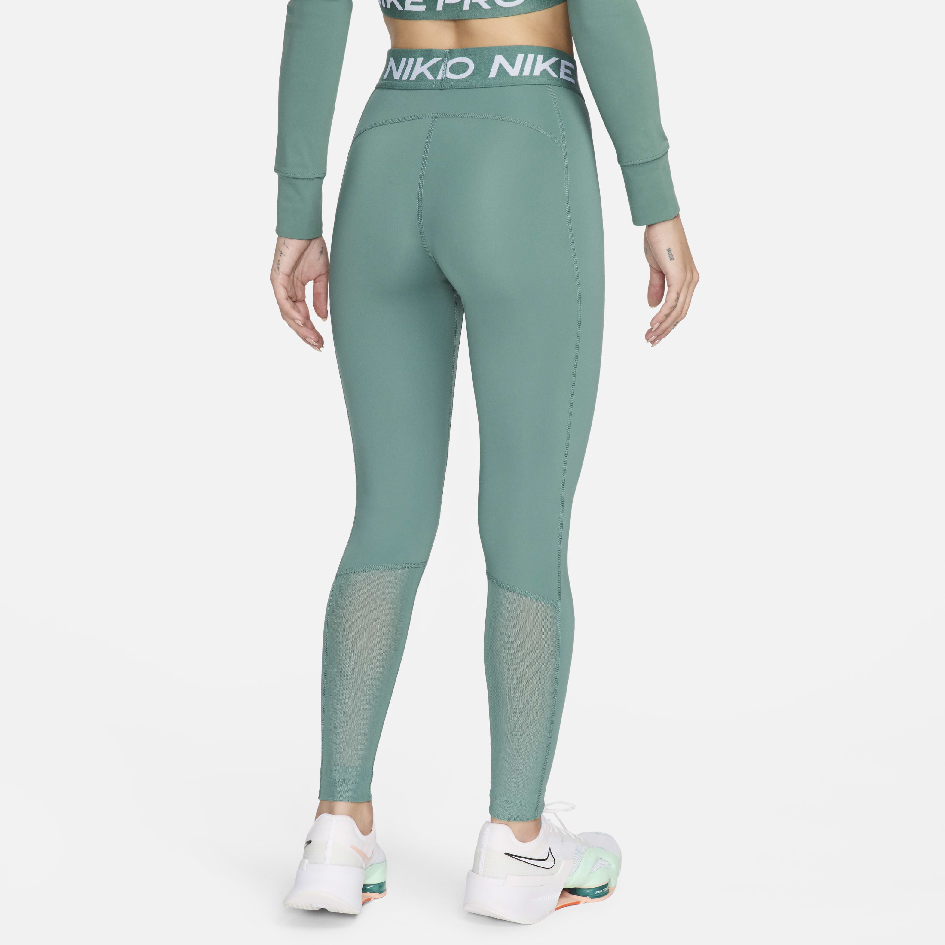 Buy Nike Pro Women s Mid Rise Mesh Panelled Leggings Nike Saudi Official
