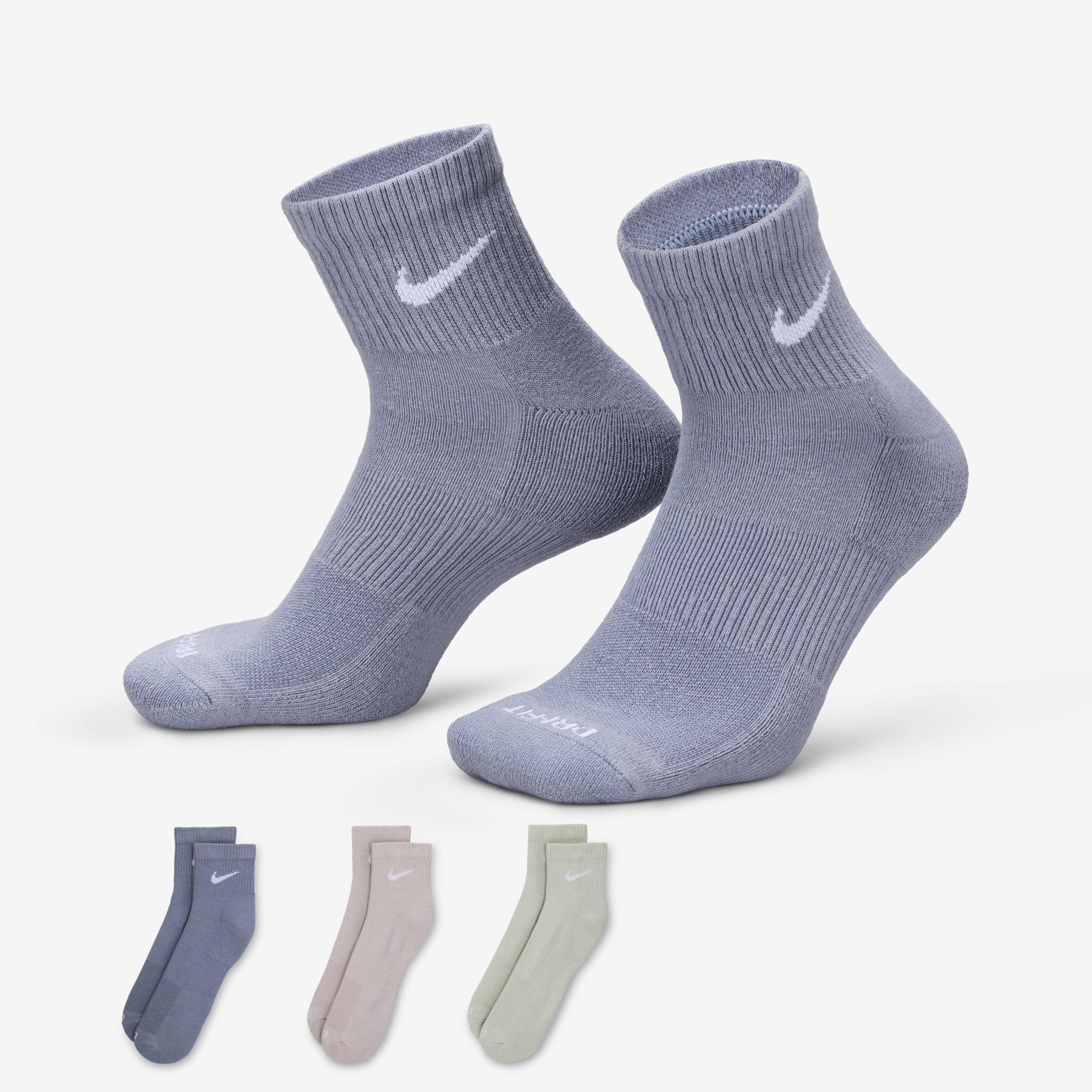 Buy Nike Everyday Plus Cushioned Training Ankle Socks 3 Pairs Multi Colour Nike Saudi Official