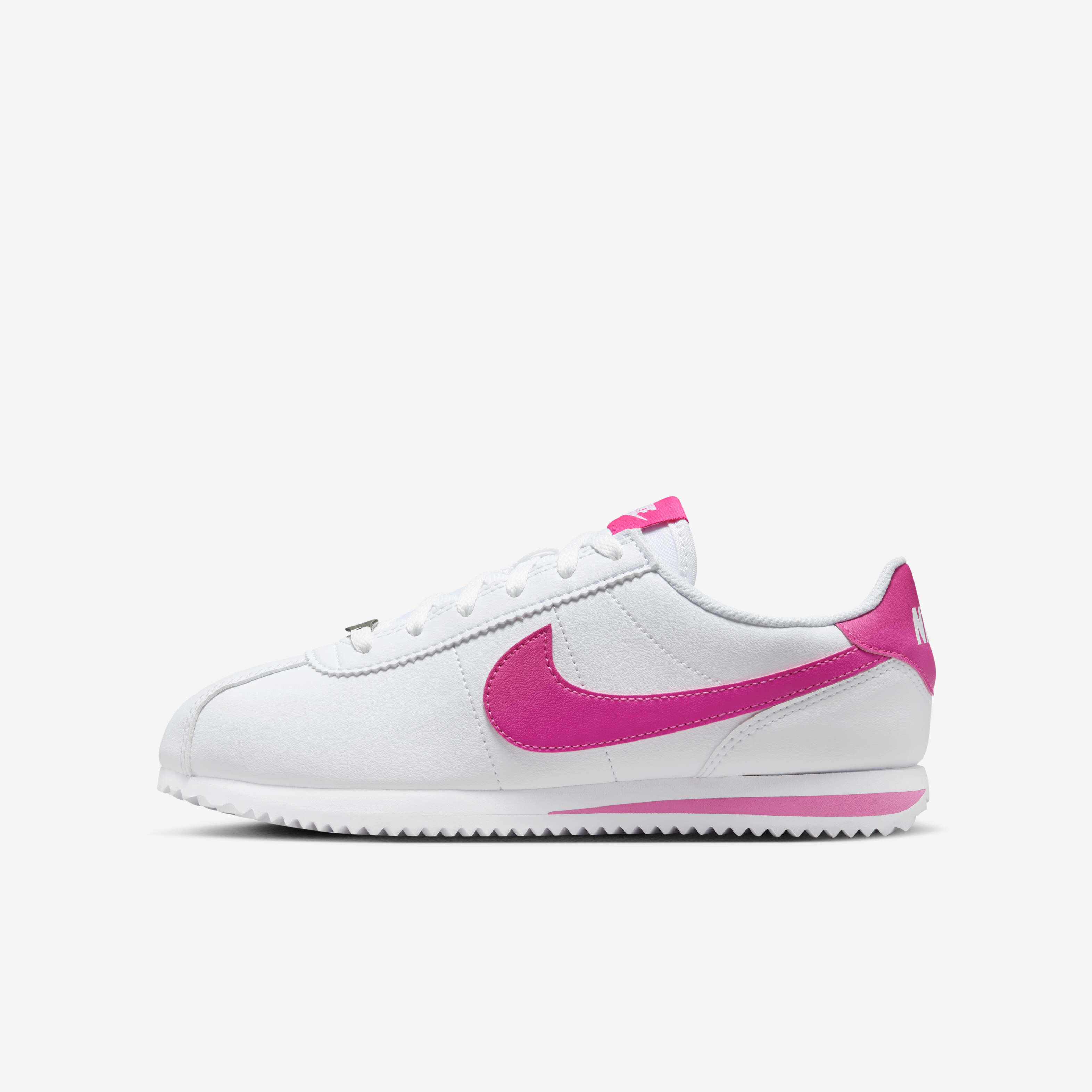 Buy Nike Cortez Older Kids Shoes White Laser Fuchsia Nike Saudi Official