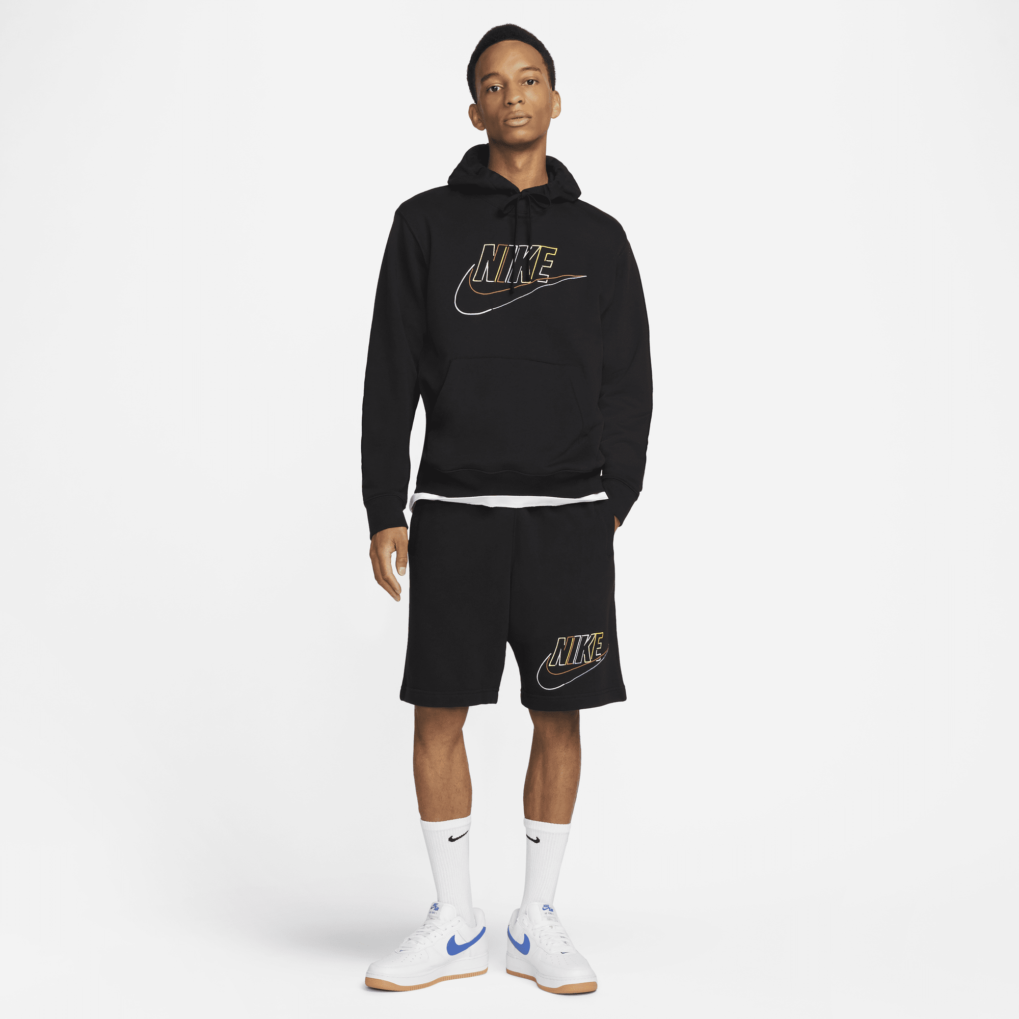 Nike club shorts exploded swoosh best sale