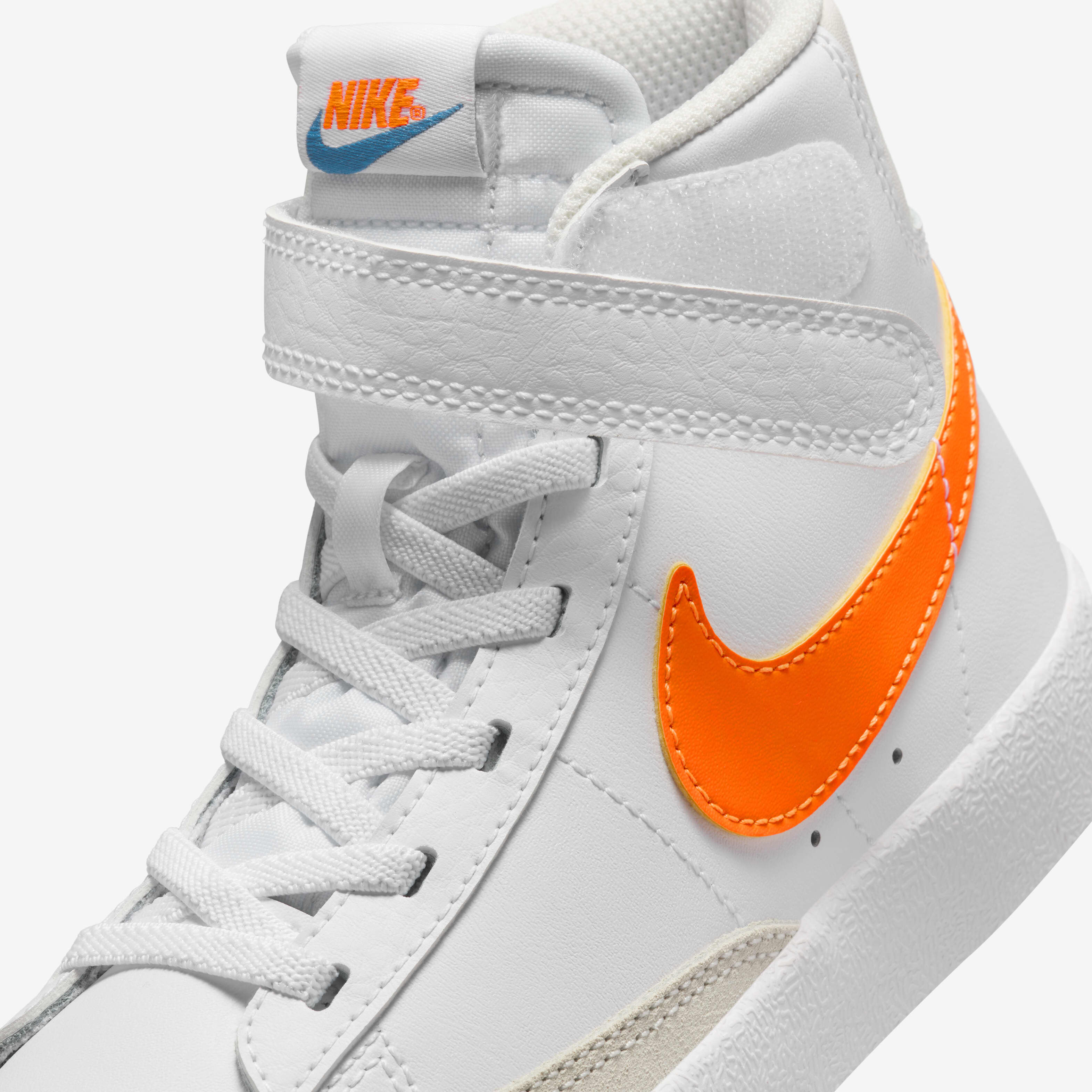 Buy Nike Blazer Mid 77 Younger Kids Shoe White Photo Blue Phantom Total Orange Nike Saudi Official