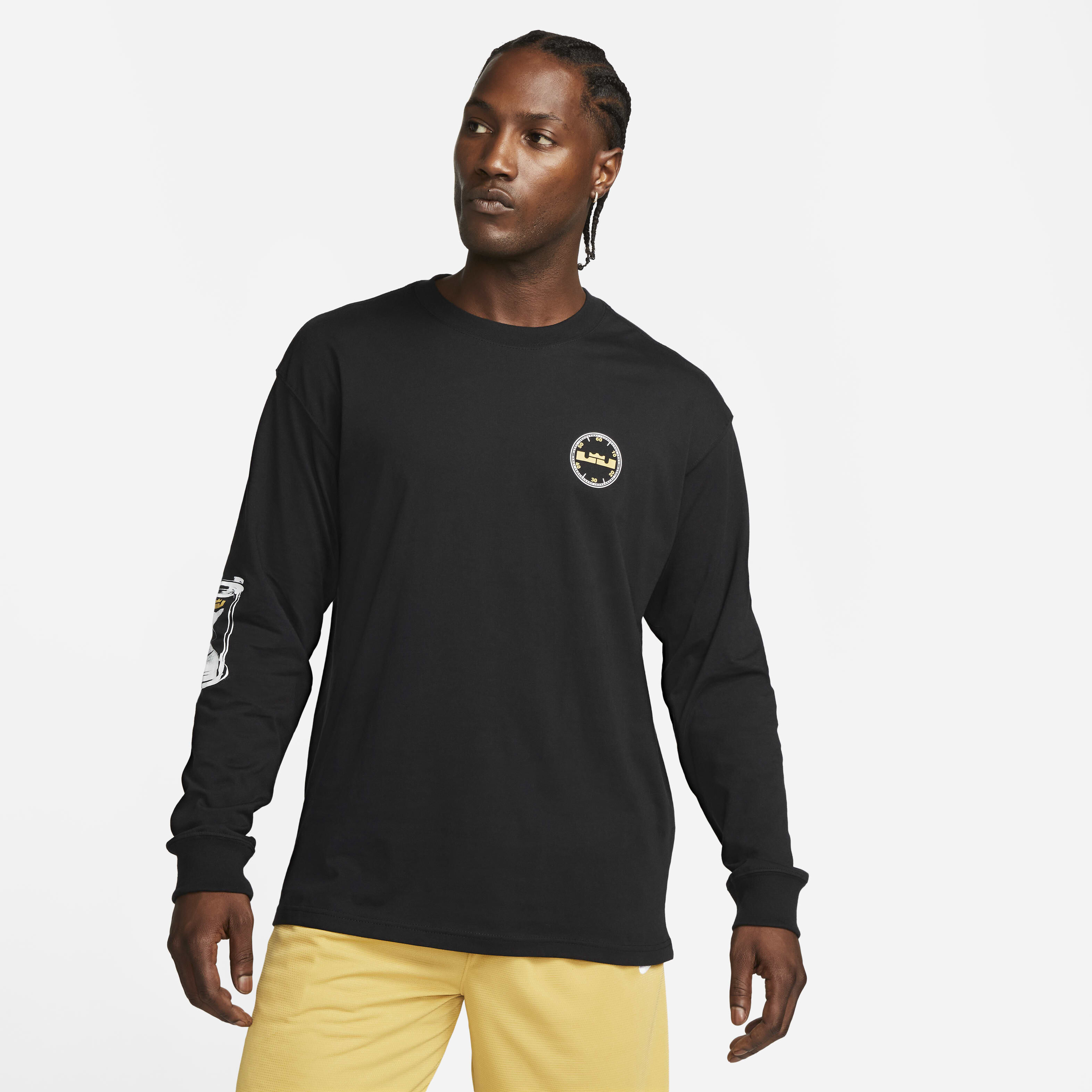 Buy LeBron Men s Long Sleeve T Shirt Black Nike Saudi Official