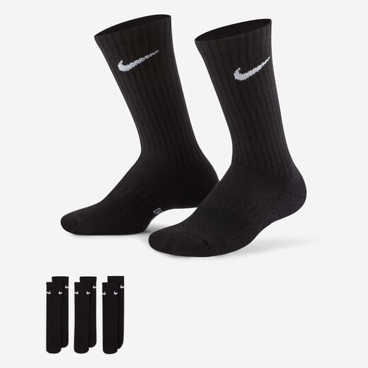 Kids' Socks-Nike, Nike Everyday, Kids' Cushioned Crew Socks (3 Pairs)