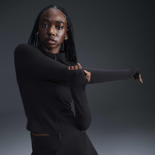 Yoga Tops & T-Shirts-Nike, Nike Zenvy, Women's Dri-FIT Full-Zip Long-Sleeve Top