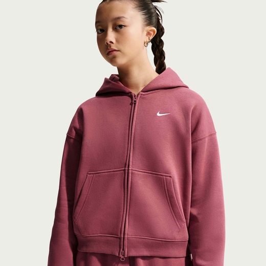 Archetypes-Nike, Nike Sportswear Studio Fleece, Older Kids' (Girls') Oversized Full-Zip Hoodie