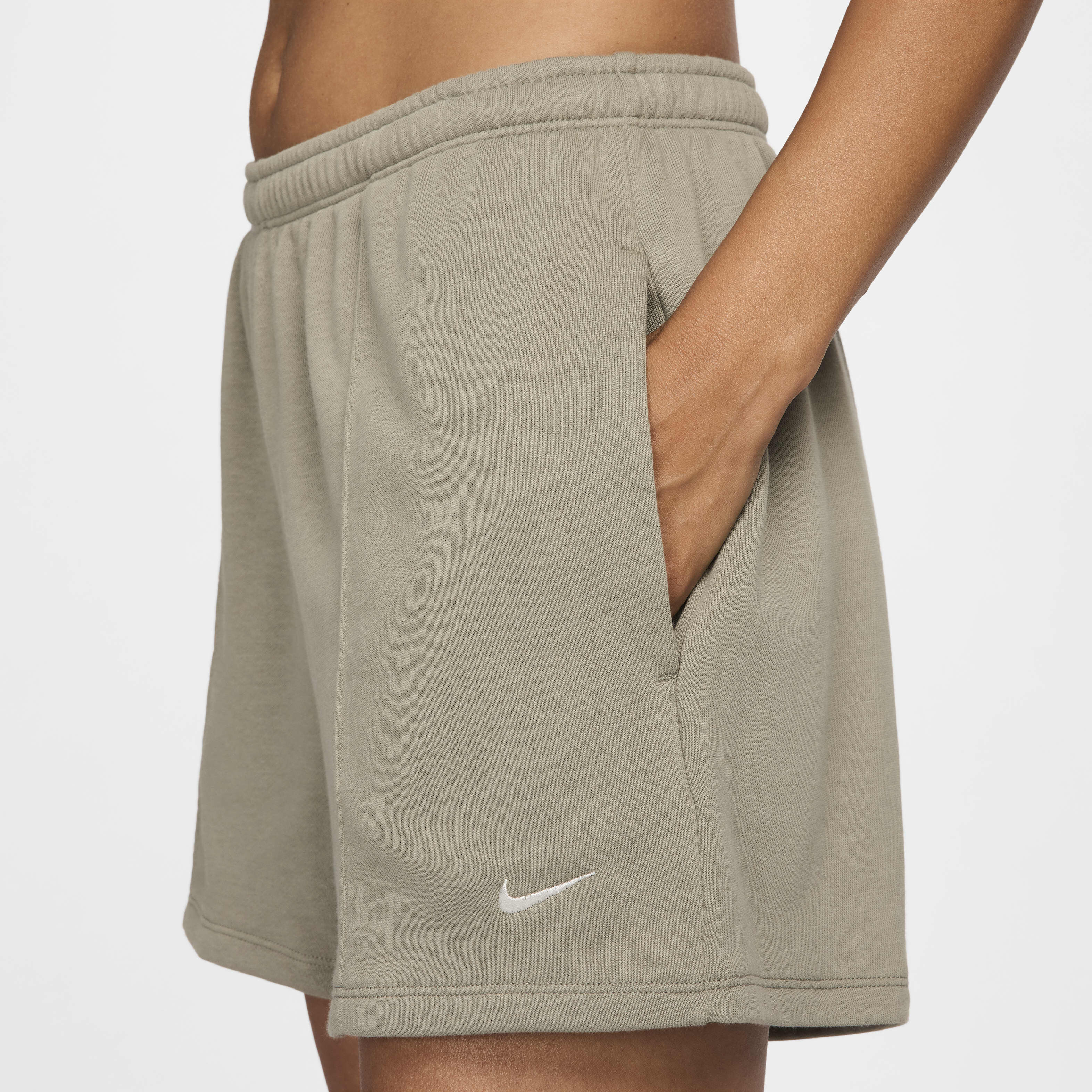 Buy Nike Sportswear Chill Terry Women s Mid Rise 10cm approx. French Terry Shorts Light Army Sail Nike Saudi Official