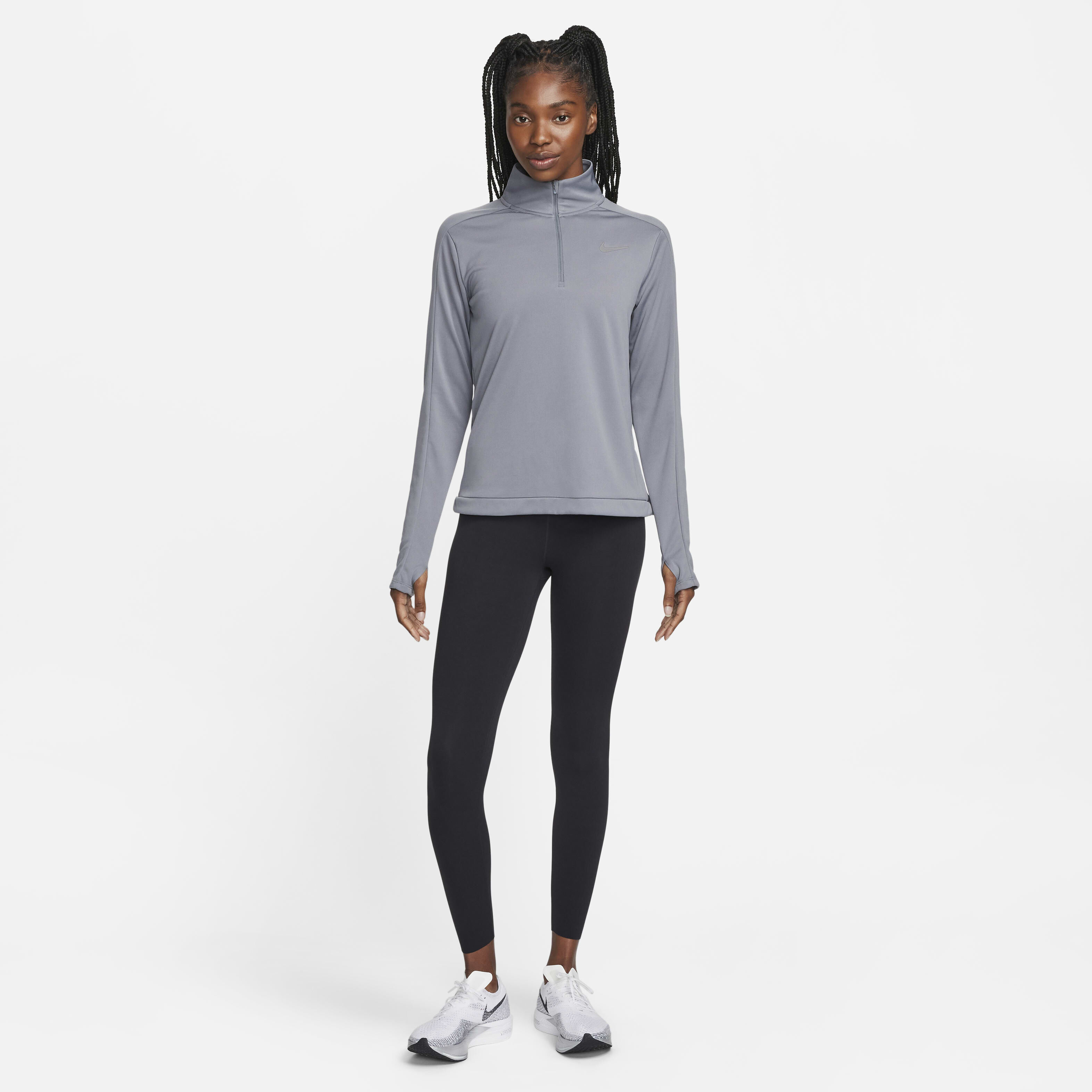 Buy Nike Dri FIT Pacer Women s 1 4 Zip Sweatshirt Smoke Grey Nike Saudi Official