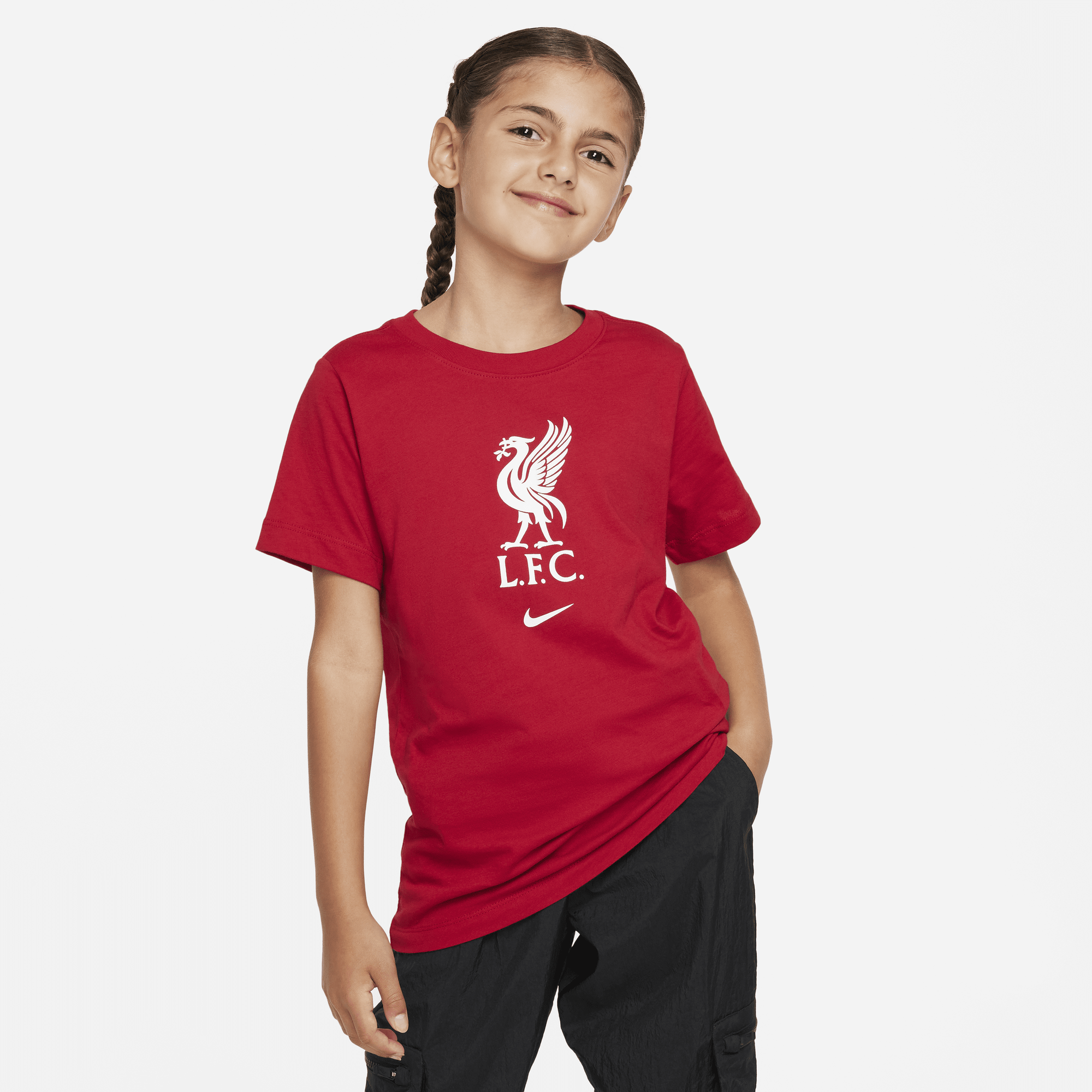 Shop Liverpool F.C. Crest Older Kids Nike T Shirt Nike KSA