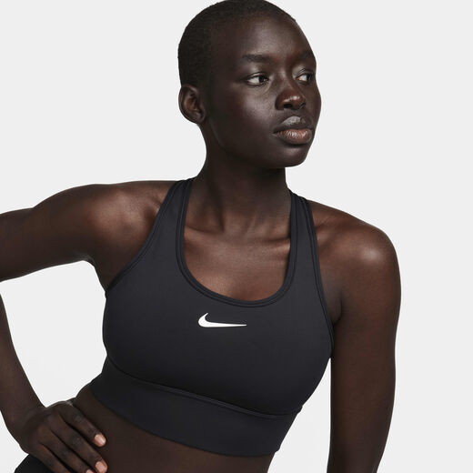 Sports Bras-Nike, Nike Swoosh Medium-Support, Women's Padded Longline Sports Bra