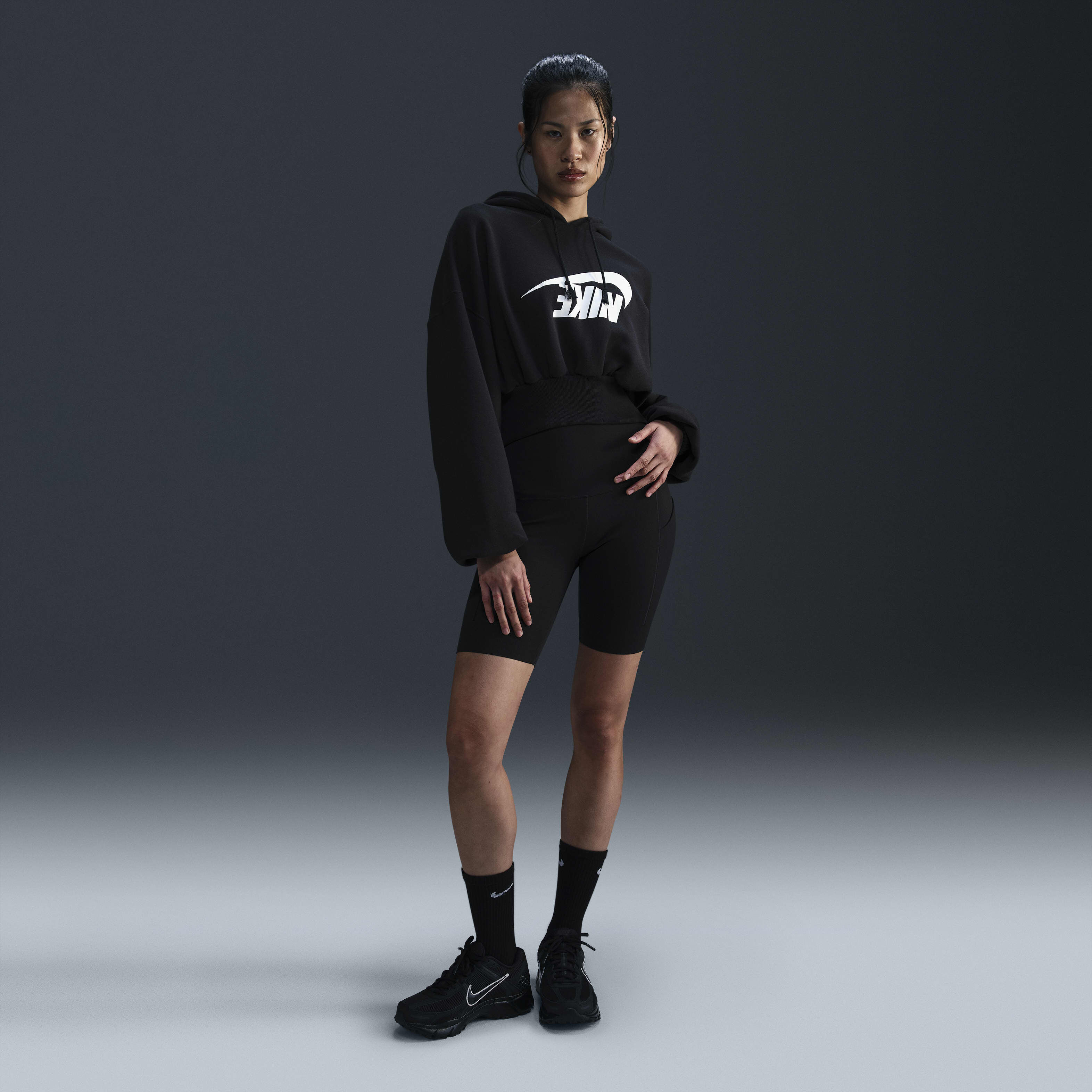 Buy Nike Sportswear Women s Oversized Cropped French Terry Pullover Hoodie Nike Saudi Official