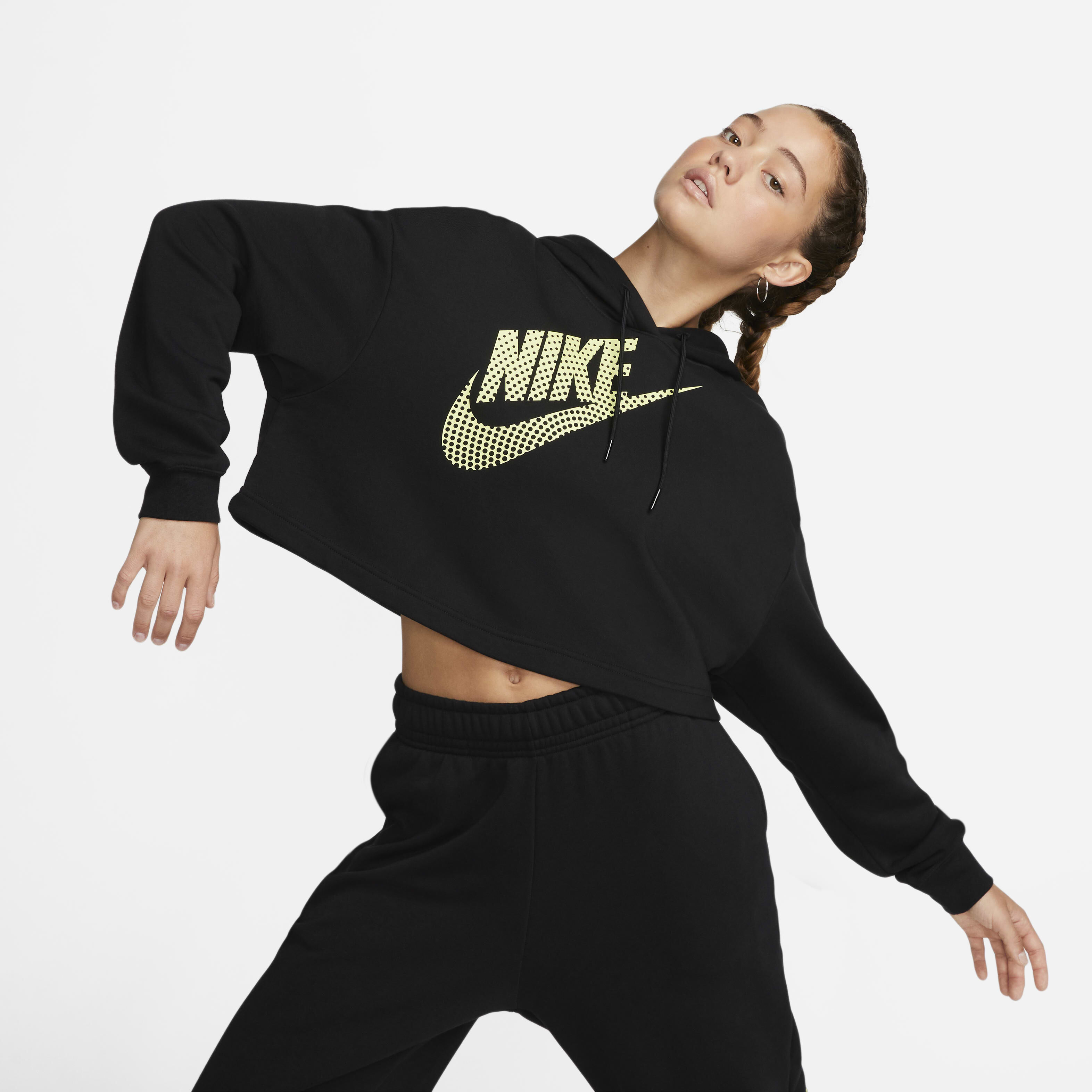 Buy Nike Sportswear Women s Cropped Fleece Dance Hoodie Nike Saudi Official