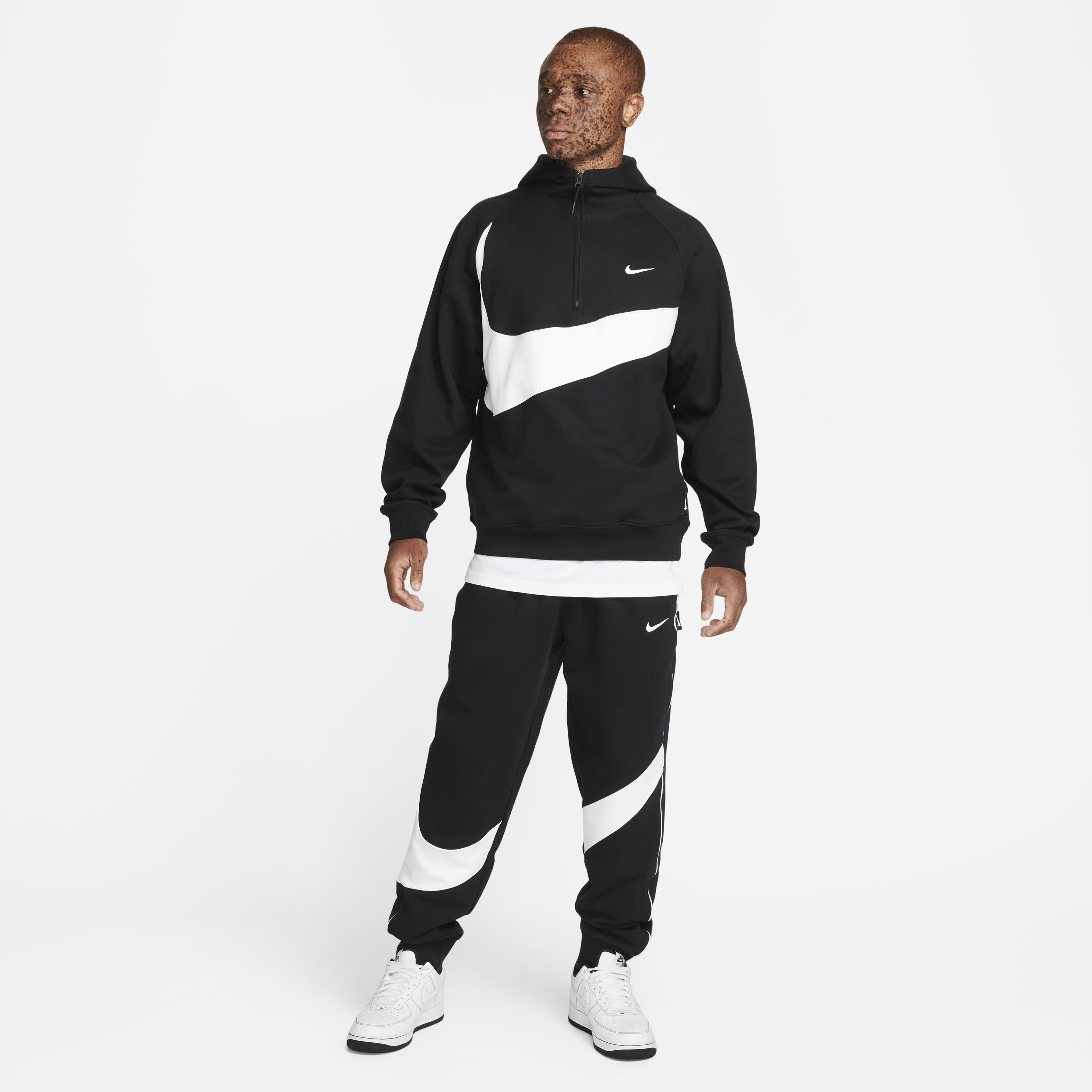 Buy Nike Swoosh Men s 1 2 Zip Fleece Hoodie Nike Saudi Official