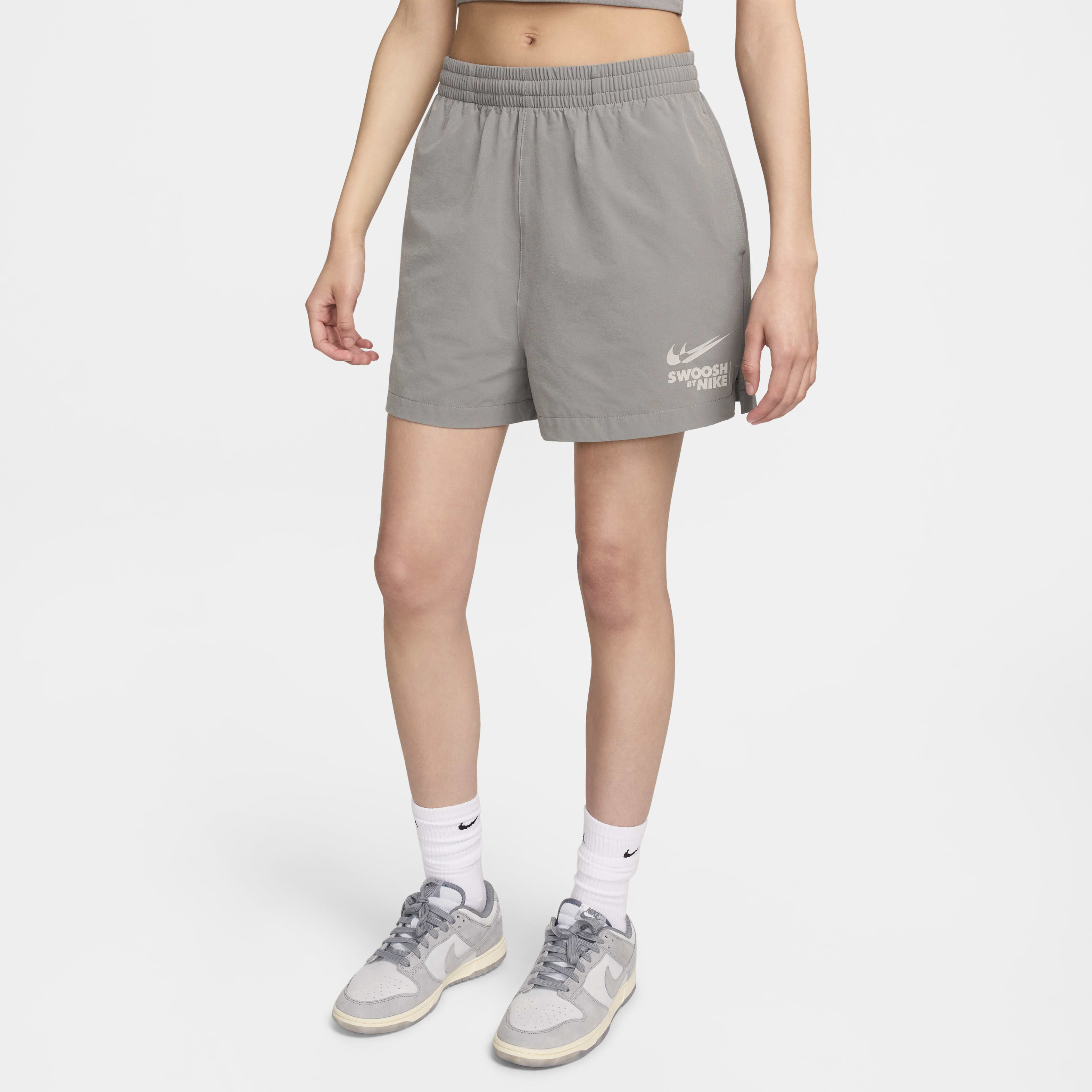 Buy Nike Sportswear Women s Woven Shorts Flat Pewter Light Iron Ore Nike Saudi Official